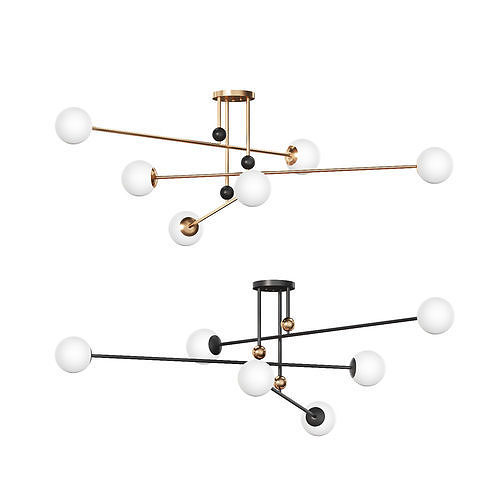 Designer chandelier with glass shades JESI 3D model