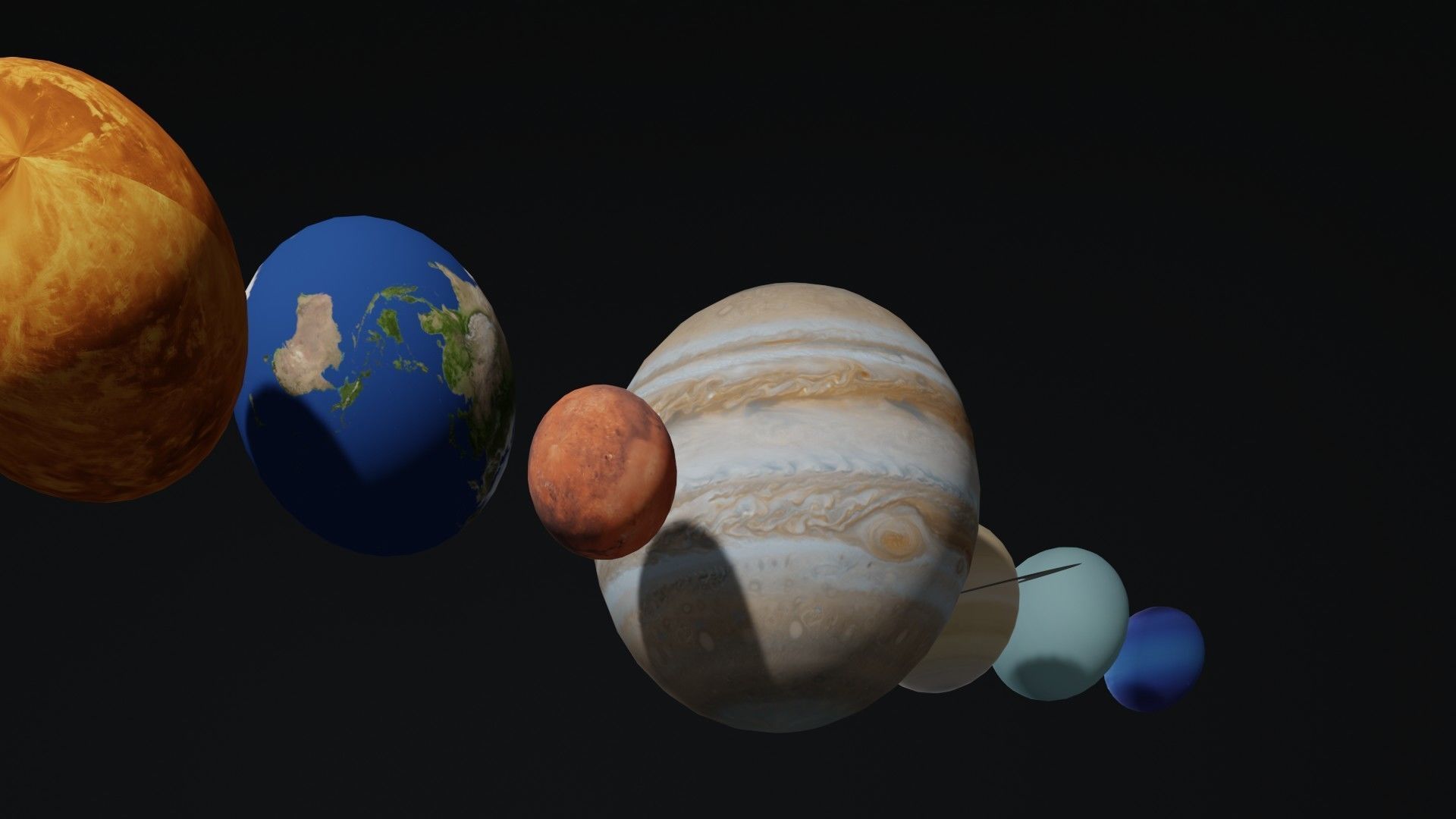 Solar System - All Planets - Milky Way Animated Low-poly 3D model_5