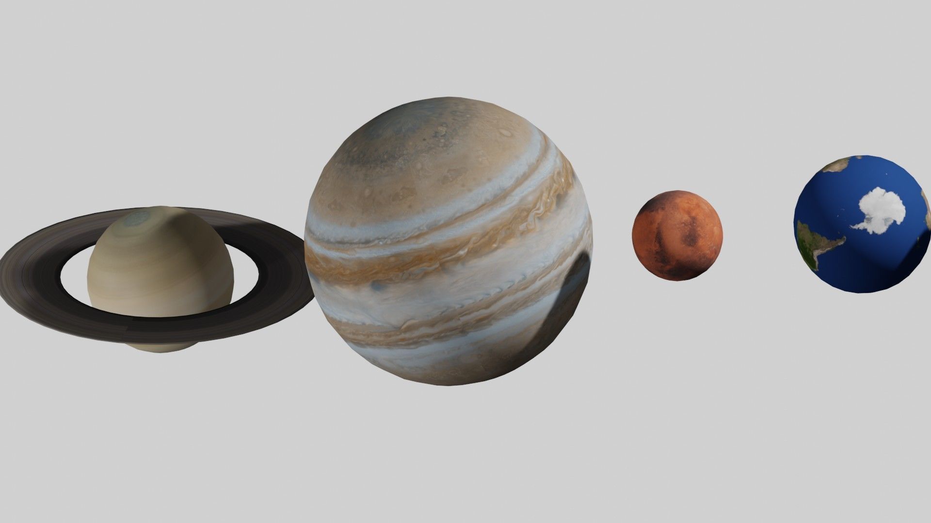 Solar System - All Planets - Milky Way Animated Low-poly 3D model_14