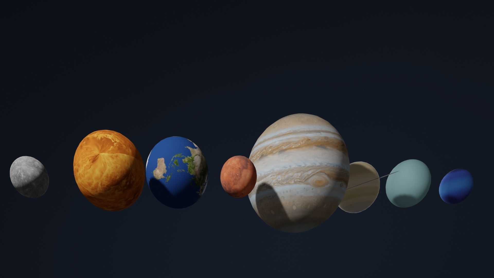 Solar System - All Planets - Milky Way Animated Low-poly 3D model_9