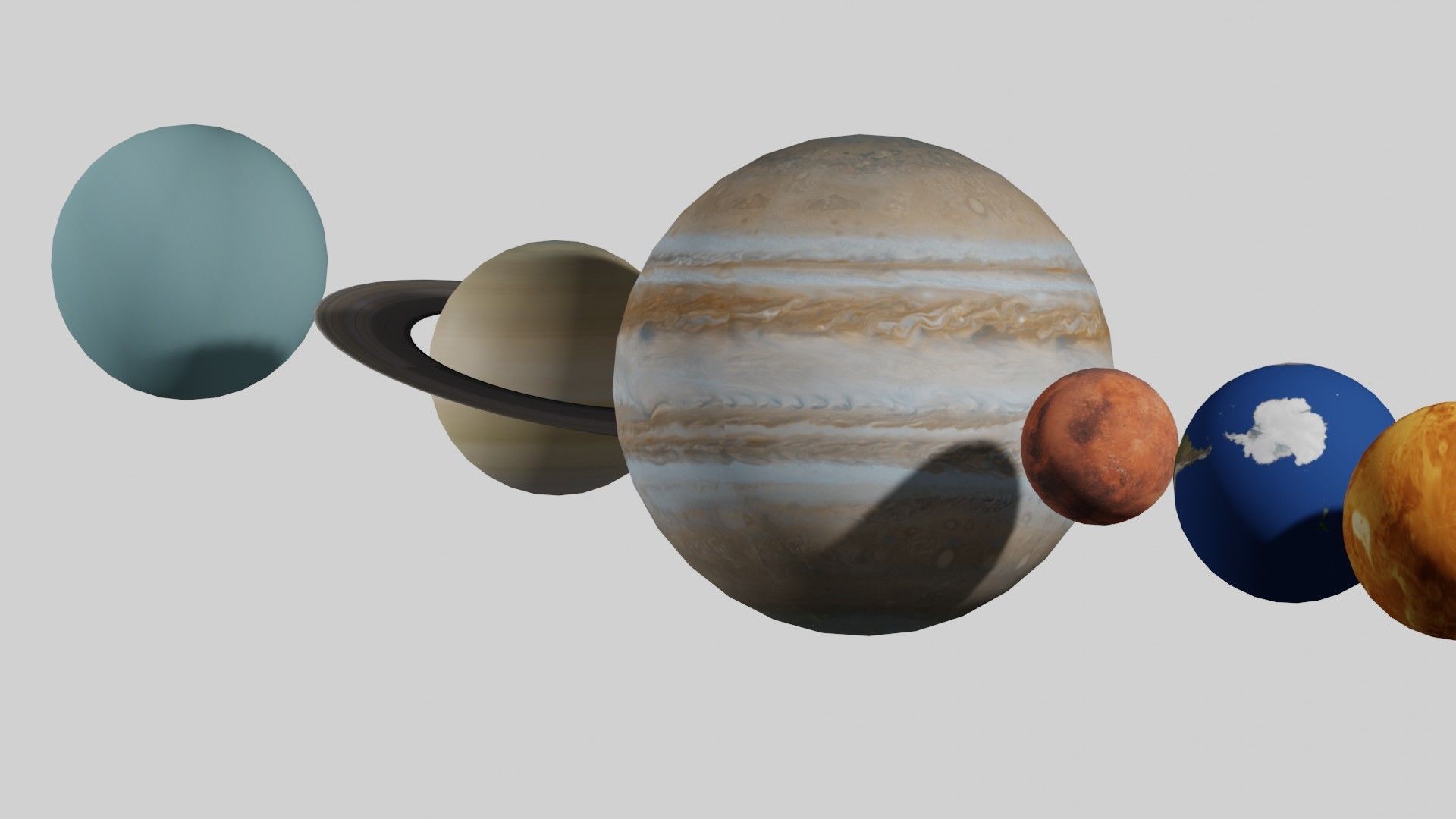 Solar System - All Planets - Milky Way Animated Low-poly 3D model_17