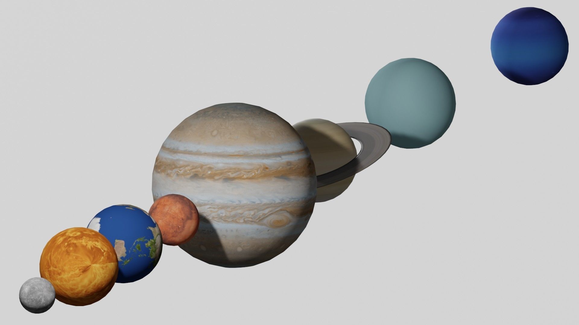 Solar System - All Planets - Milky Way Animated Low-poly 3D model_22