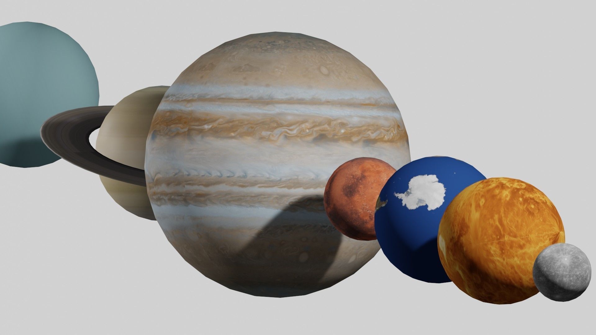 Solar System - All Planets - Milky Way Animated Low-poly 3D model_16