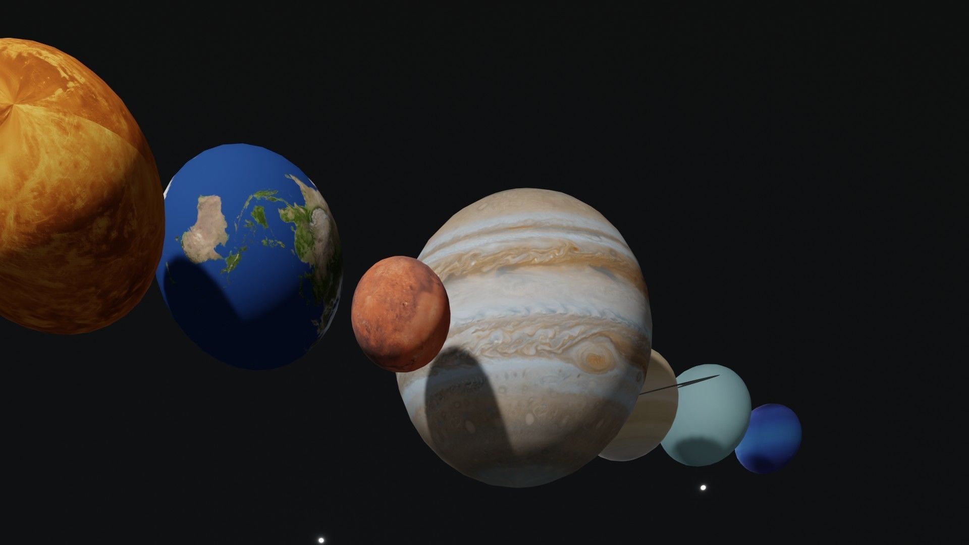 Solar System - All Planets - Milky Way Animated Low-poly 3D model_4