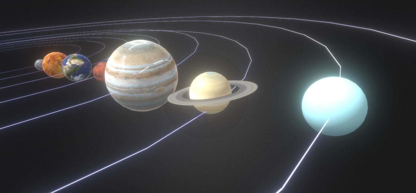 Solar System - All Planets - Milky Way Animated Low-poly 3D model_2