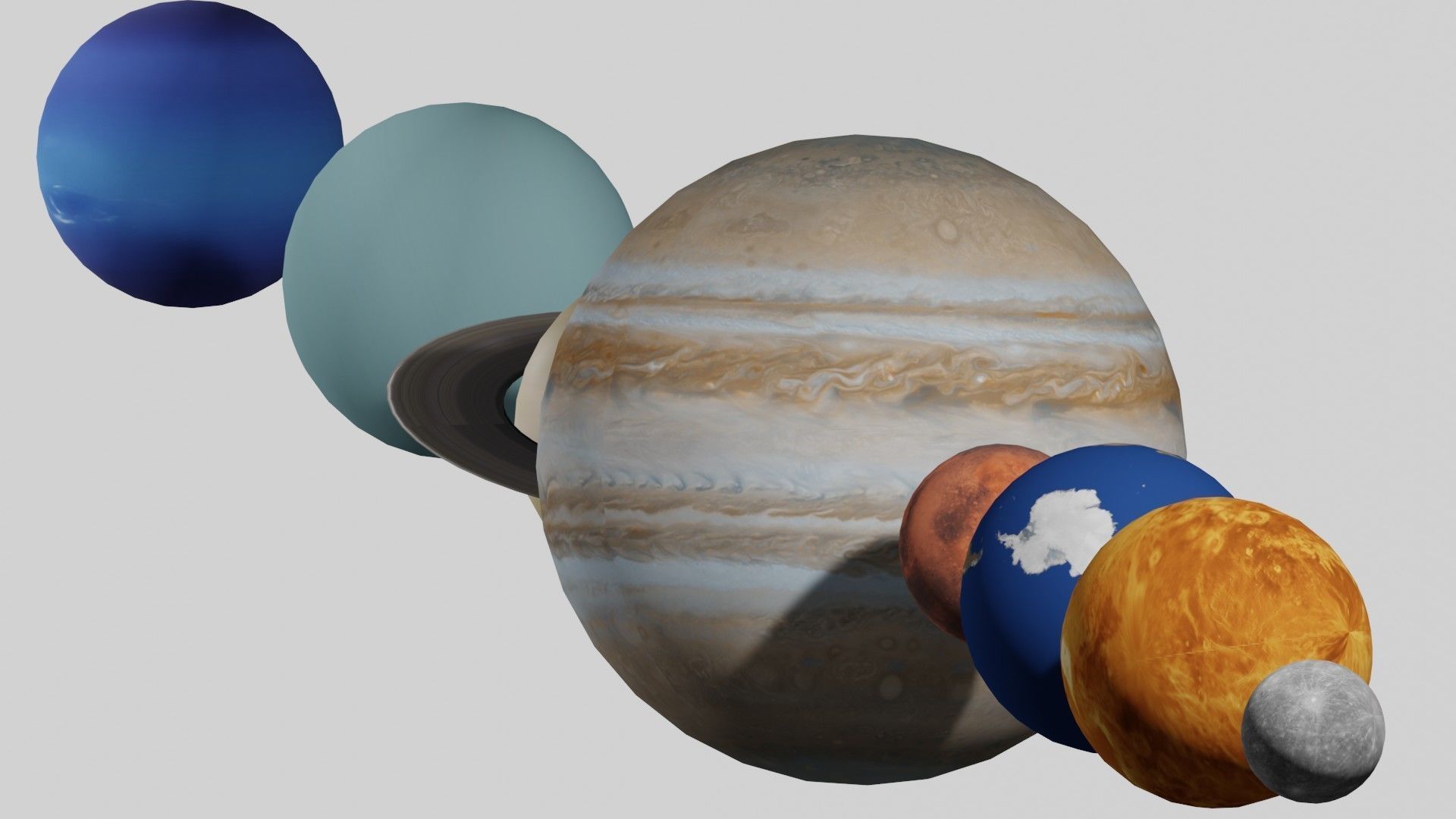 Solar System - All Planets - Milky Way Animated Low-poly 3D model_15