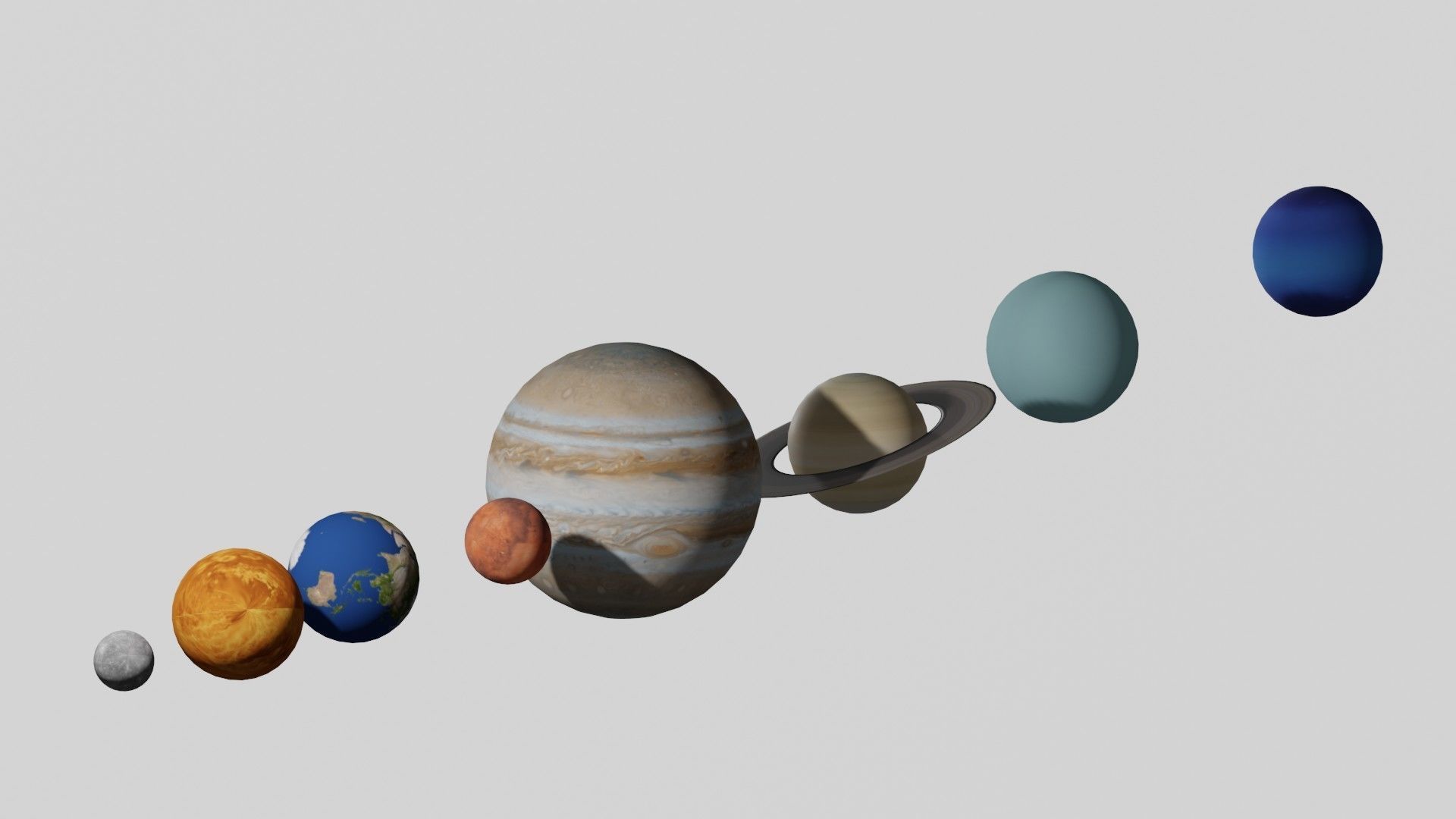 Solar System - All Planets - Milky Way Animated Low-poly 3D model_21