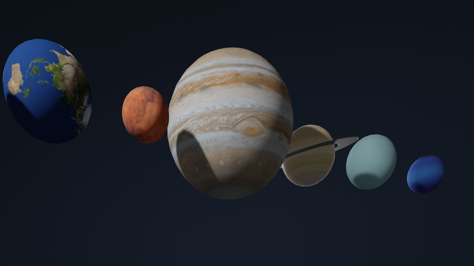 Solar System - All Planets - Milky Way Animated Low-poly 3D model_7