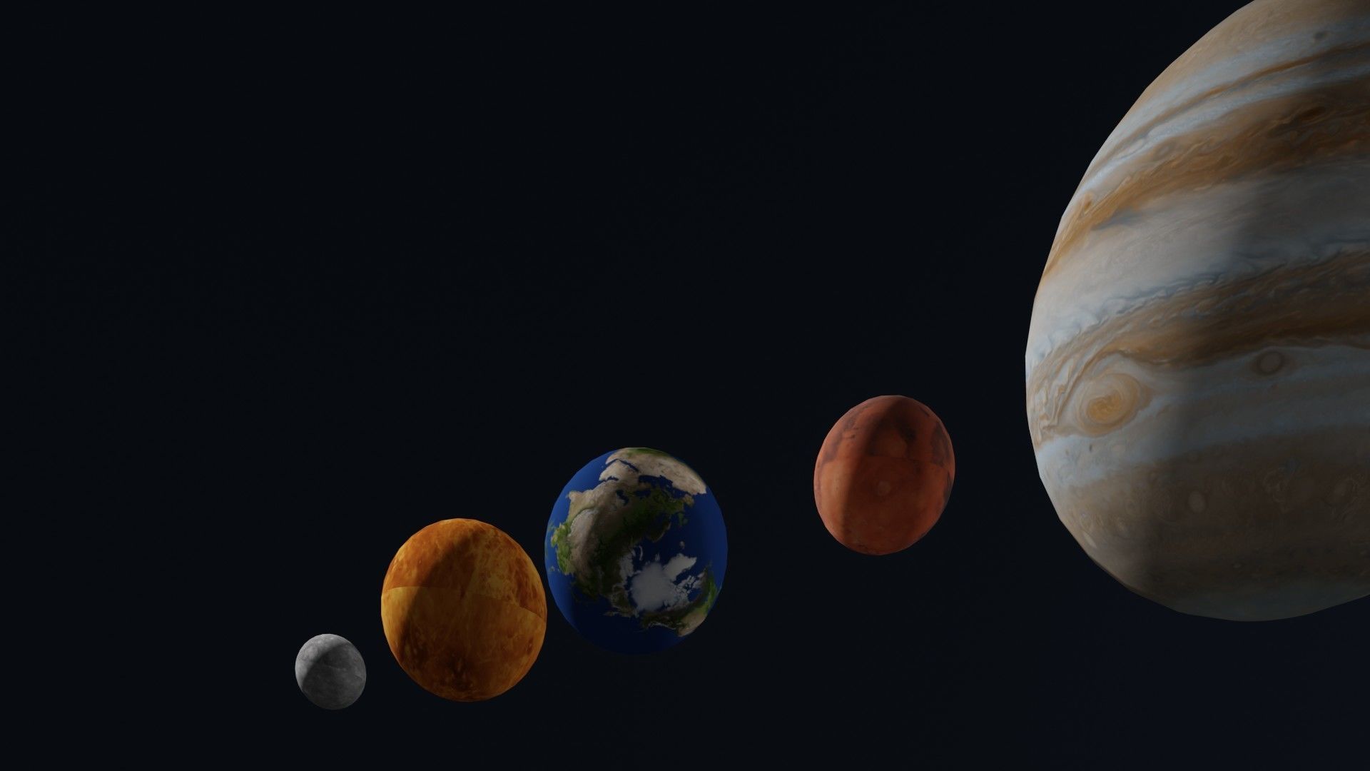 Solar System - All Planets - Milky Way Animated Low-poly 3D model_10