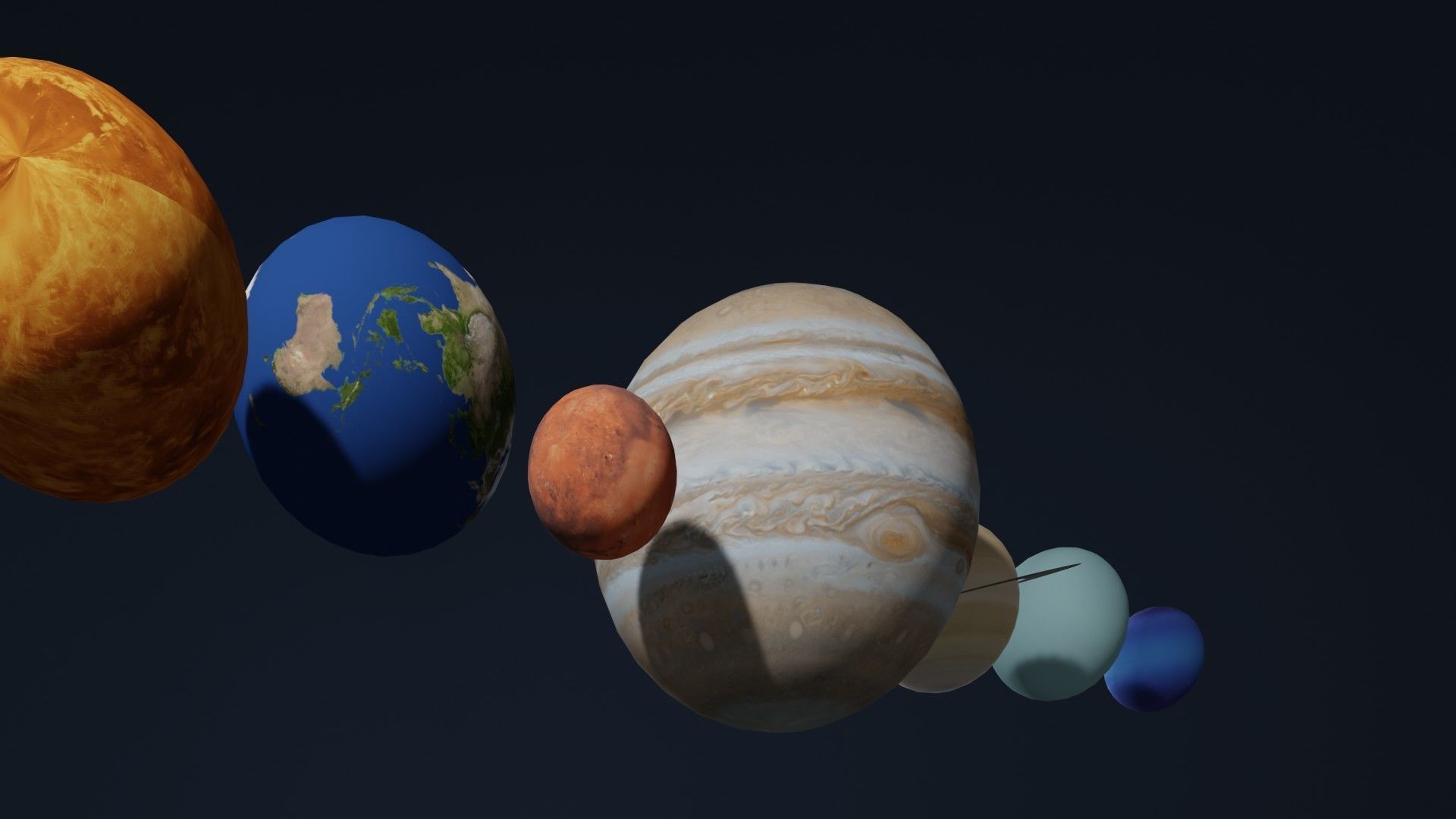 Solar System - All Planets - Milky Way Animated Low-poly 3D model_6
