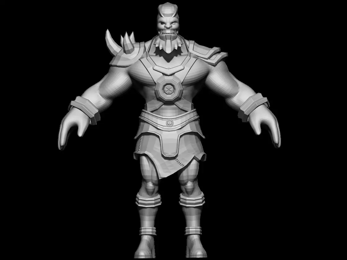 Orc Model comic book character colors Low-poly 3D model_0