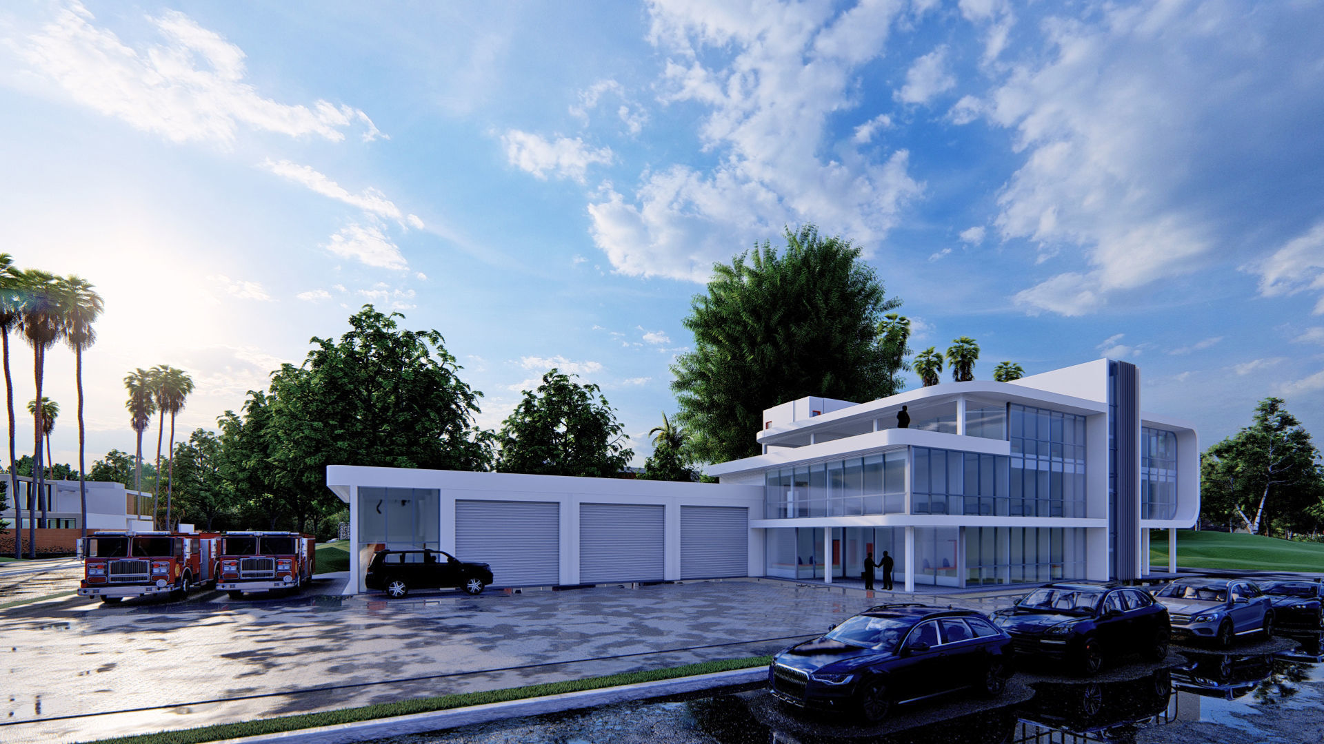 Fire Station - incl Architectural Plans 3D model_1