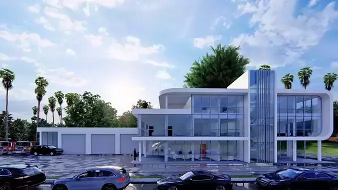 Fire Station - incl Architectural Plans 3D model