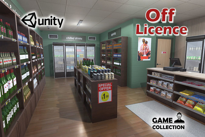 Liquor store Low-poly 3D model