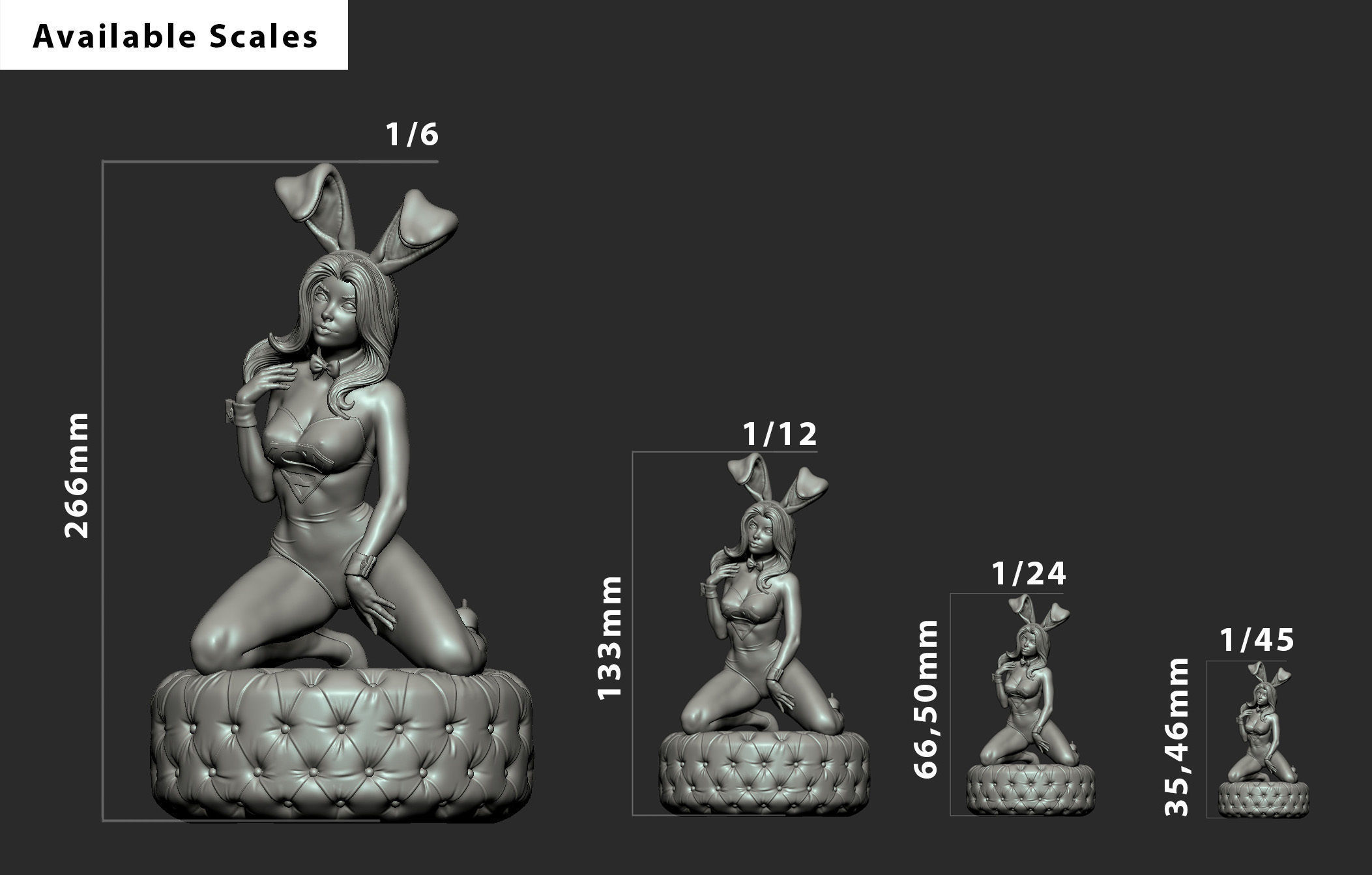 Bunny Supergirl - 3d printing 3D print model_6