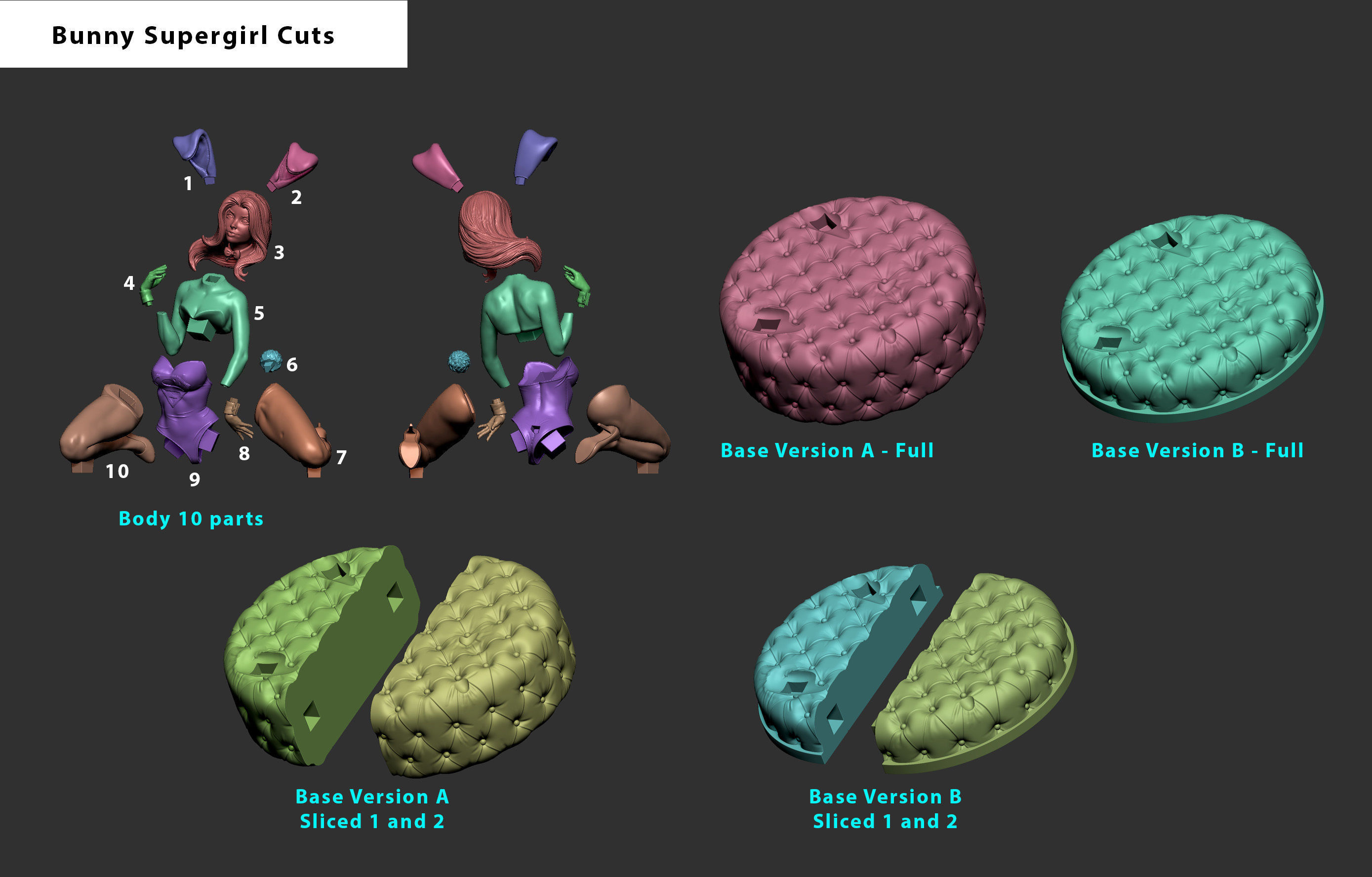 Bunny Supergirl - 3d printing 3D print model_5