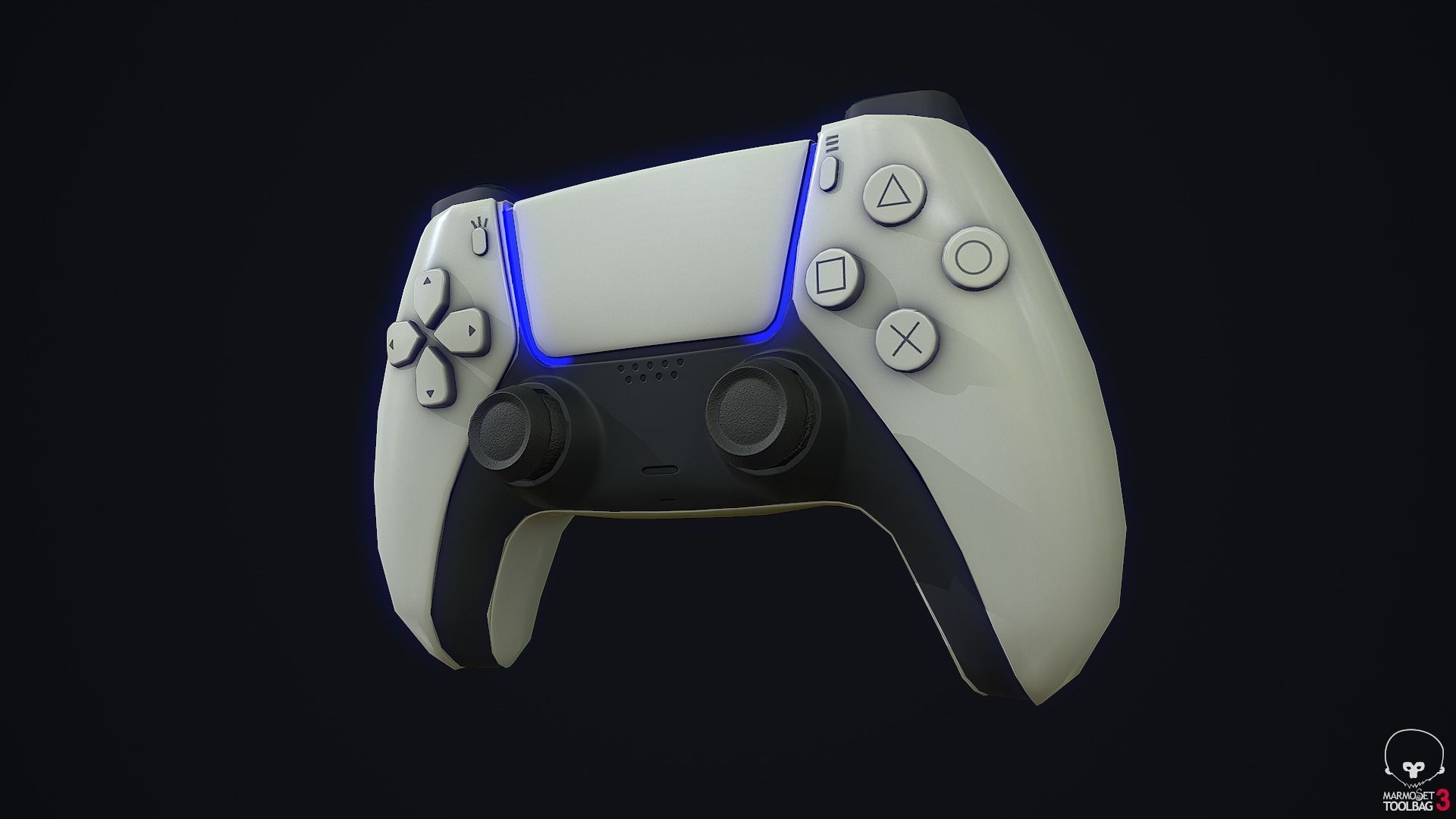 Stylized Dualsense controller  Low-poly 3D model_4