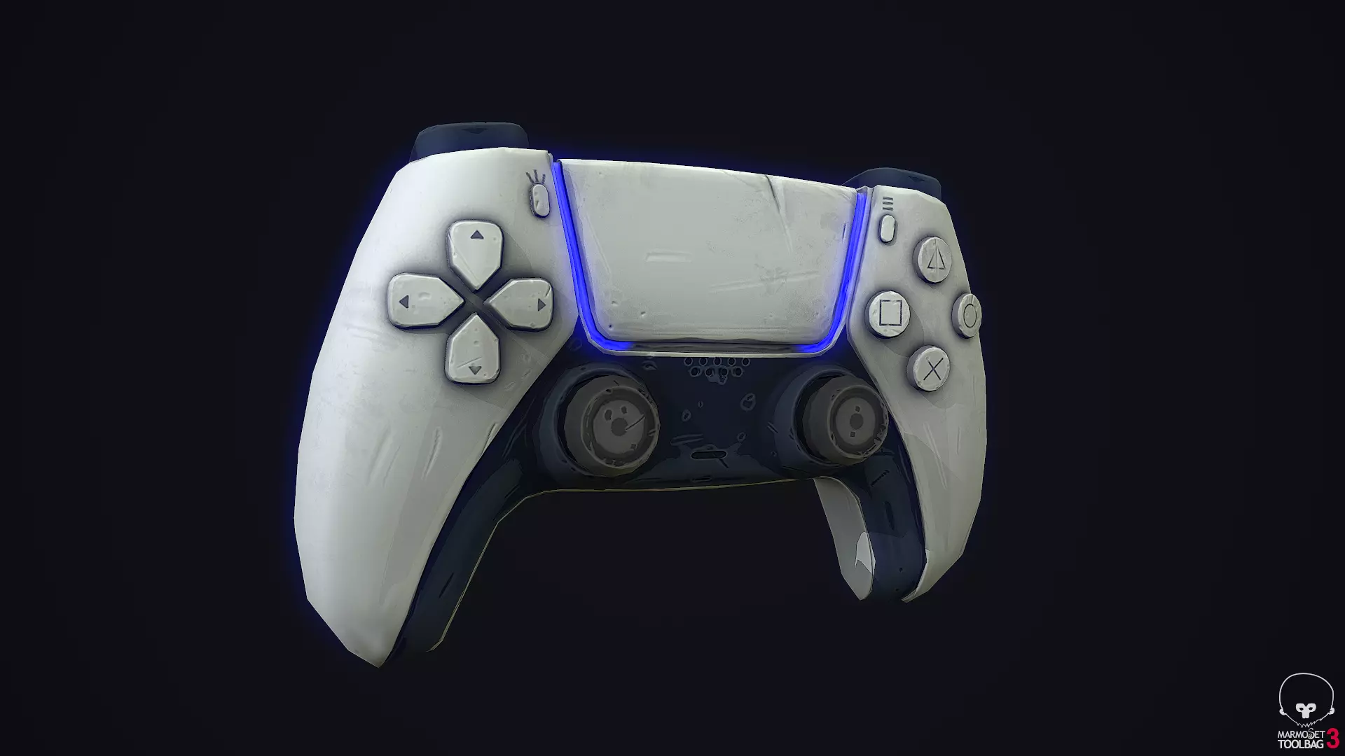 Stylized Dualsense controller  Low-poly 3D model_0