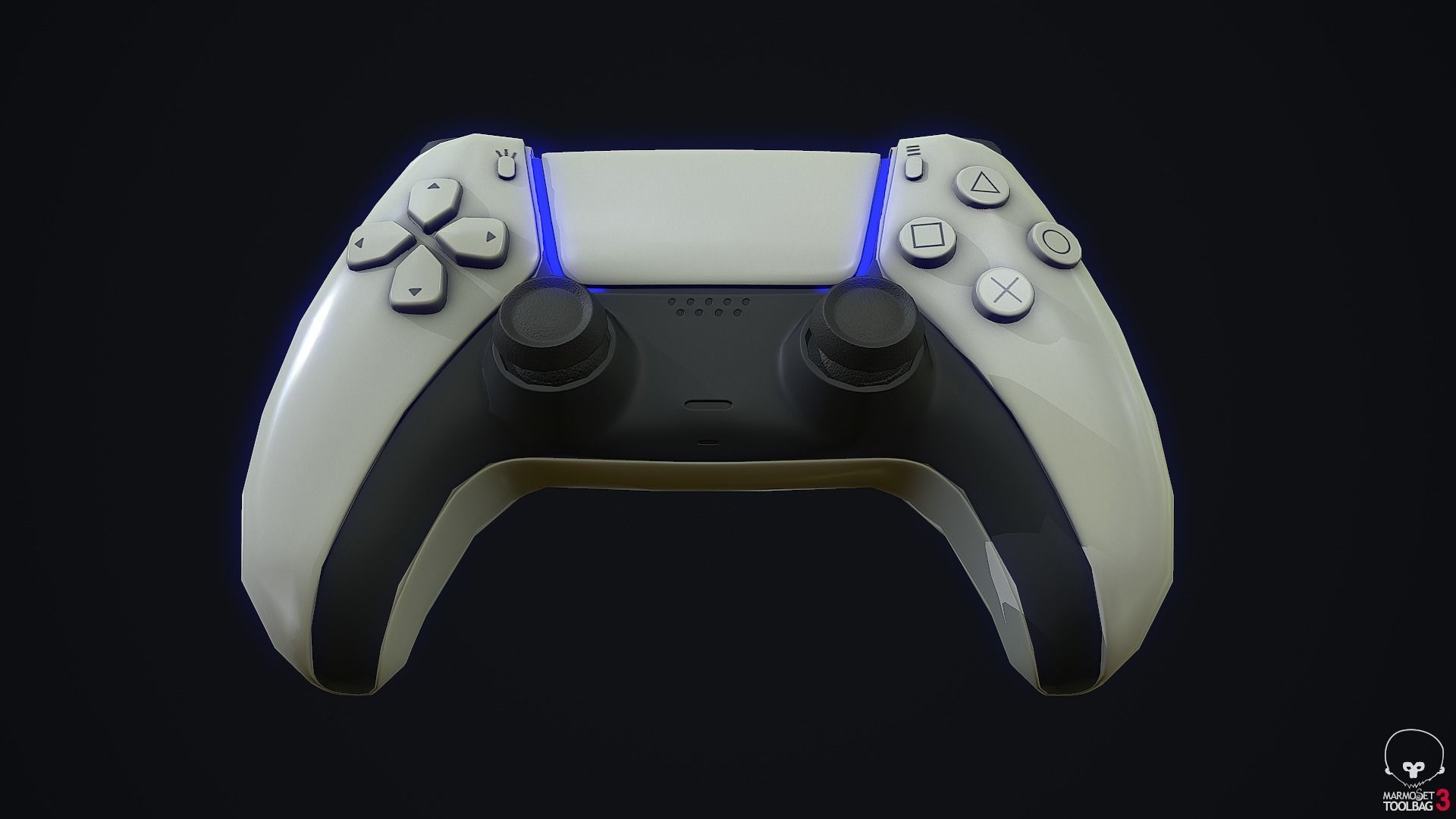 Stylized Dualsense controller  Low-poly 3D model_8