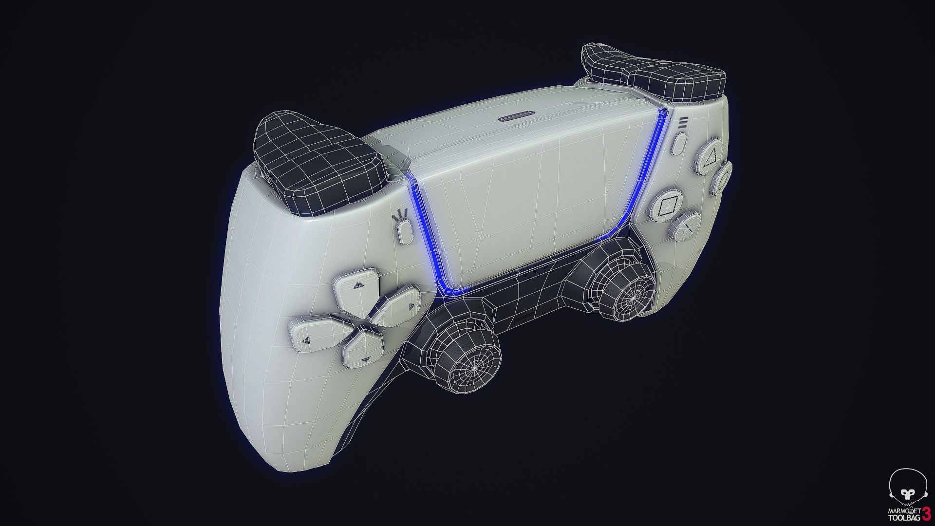 Stylized Dualsense controller  Low-poly 3D model_11