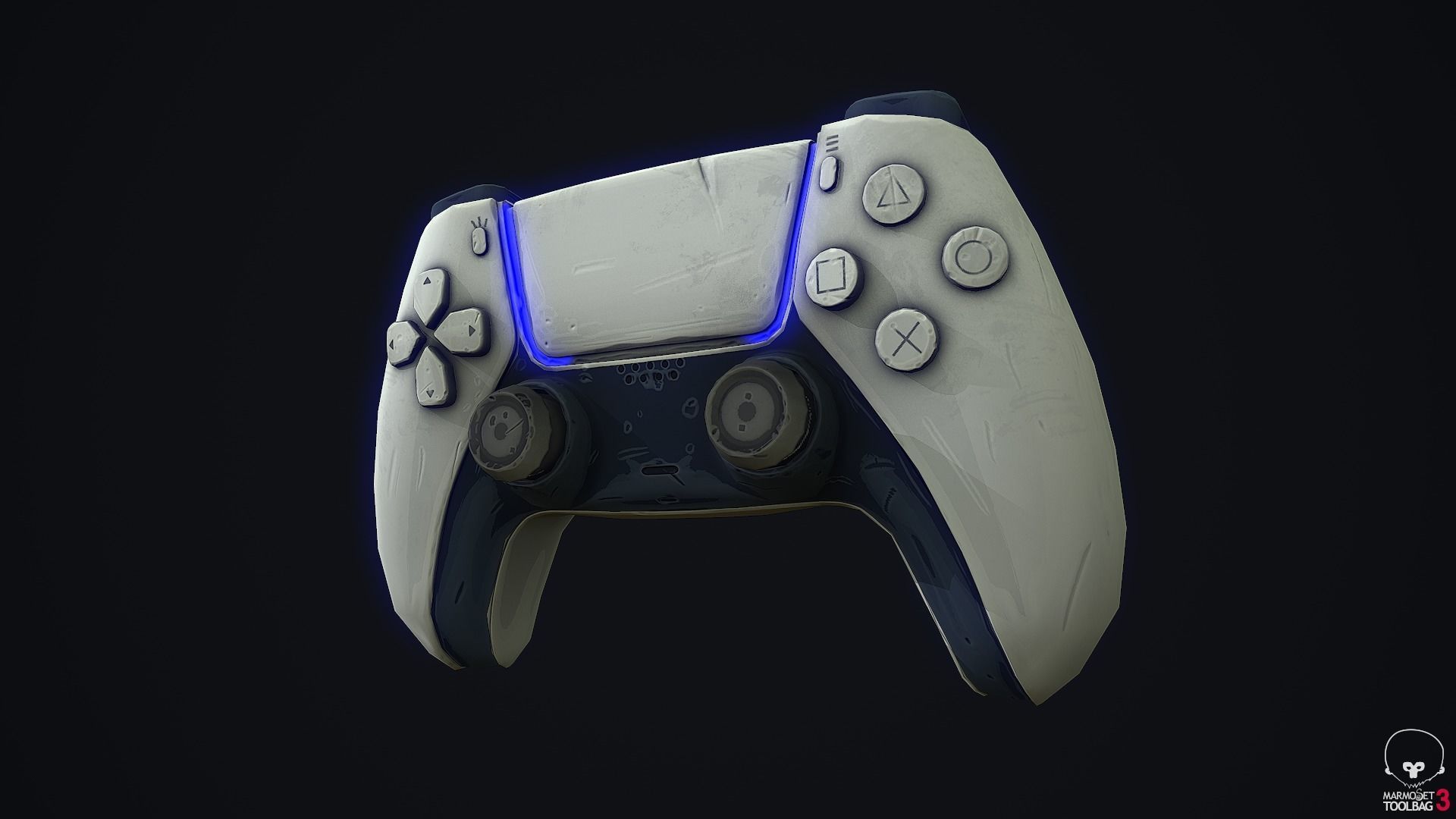 Stylized Dualsense controller  Low-poly 3D model_5