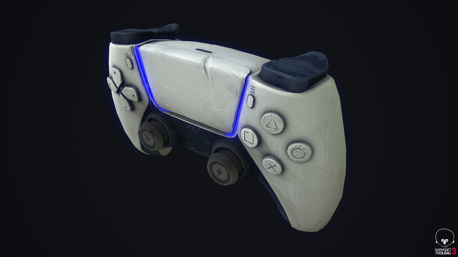 Stylized Dualsense controller  Low-poly 3D model_7