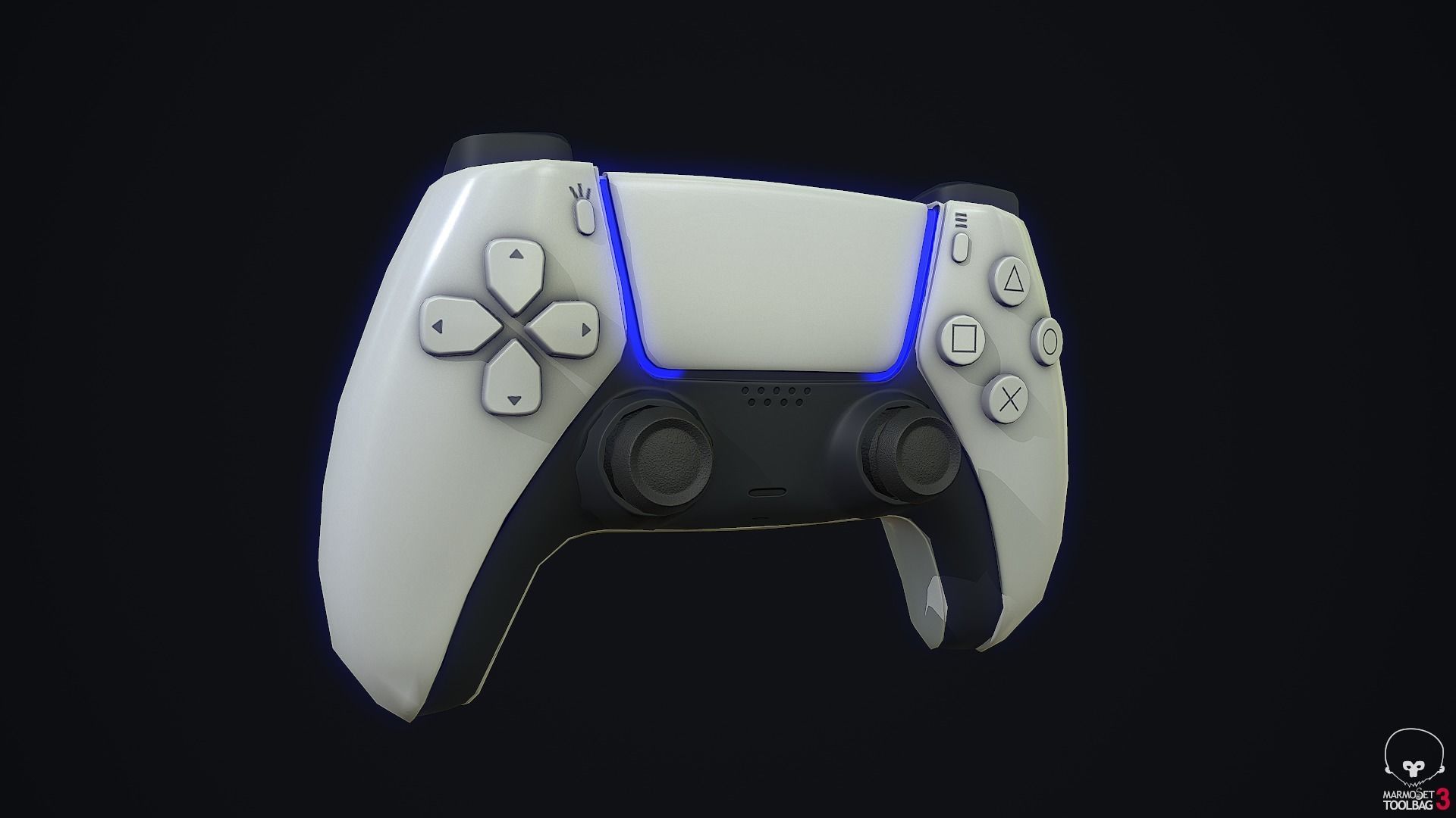 Stylized Dualsense controller  Low-poly 3D model_3