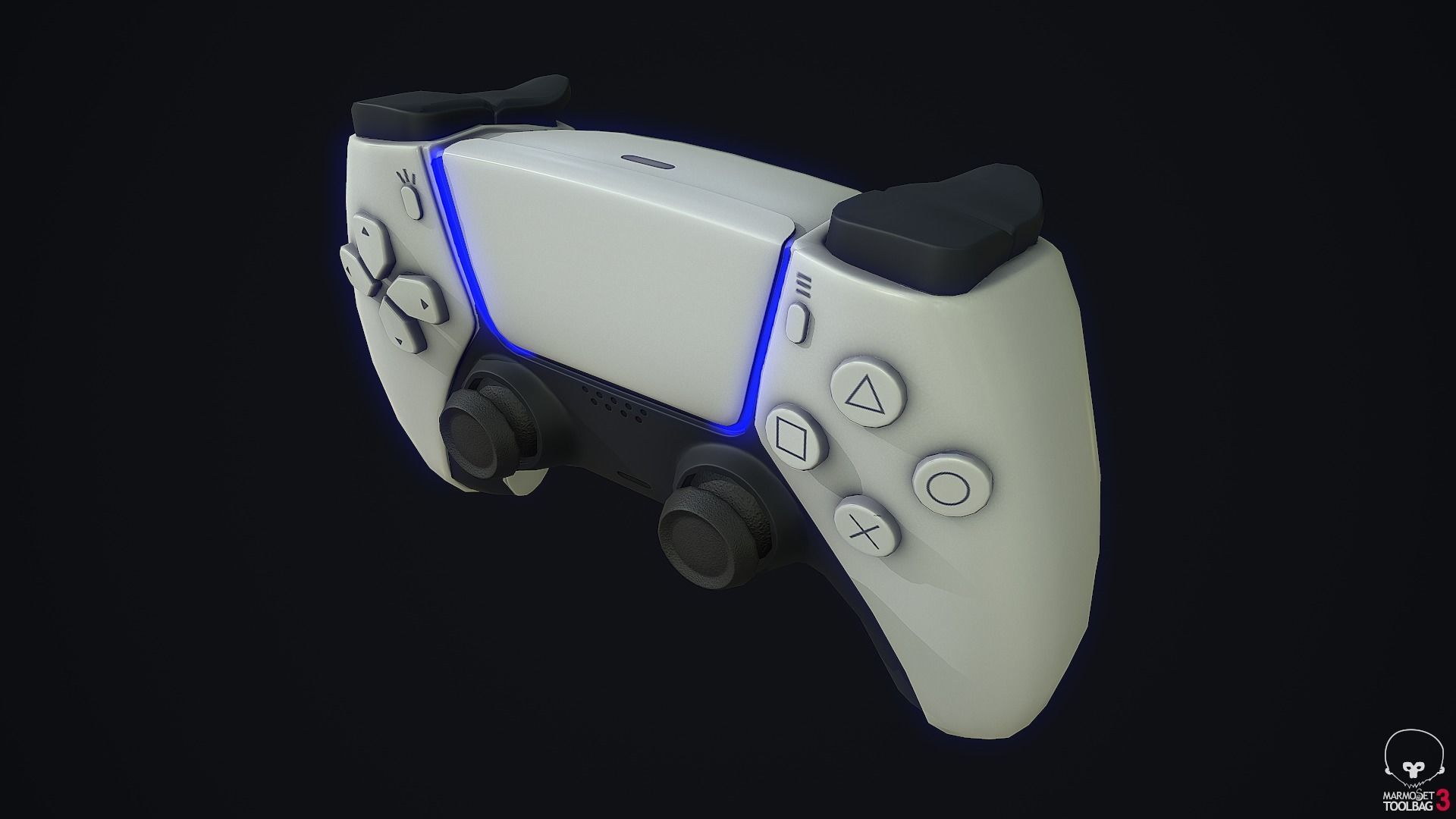 Stylized Dualsense controller  Low-poly 3D model_6