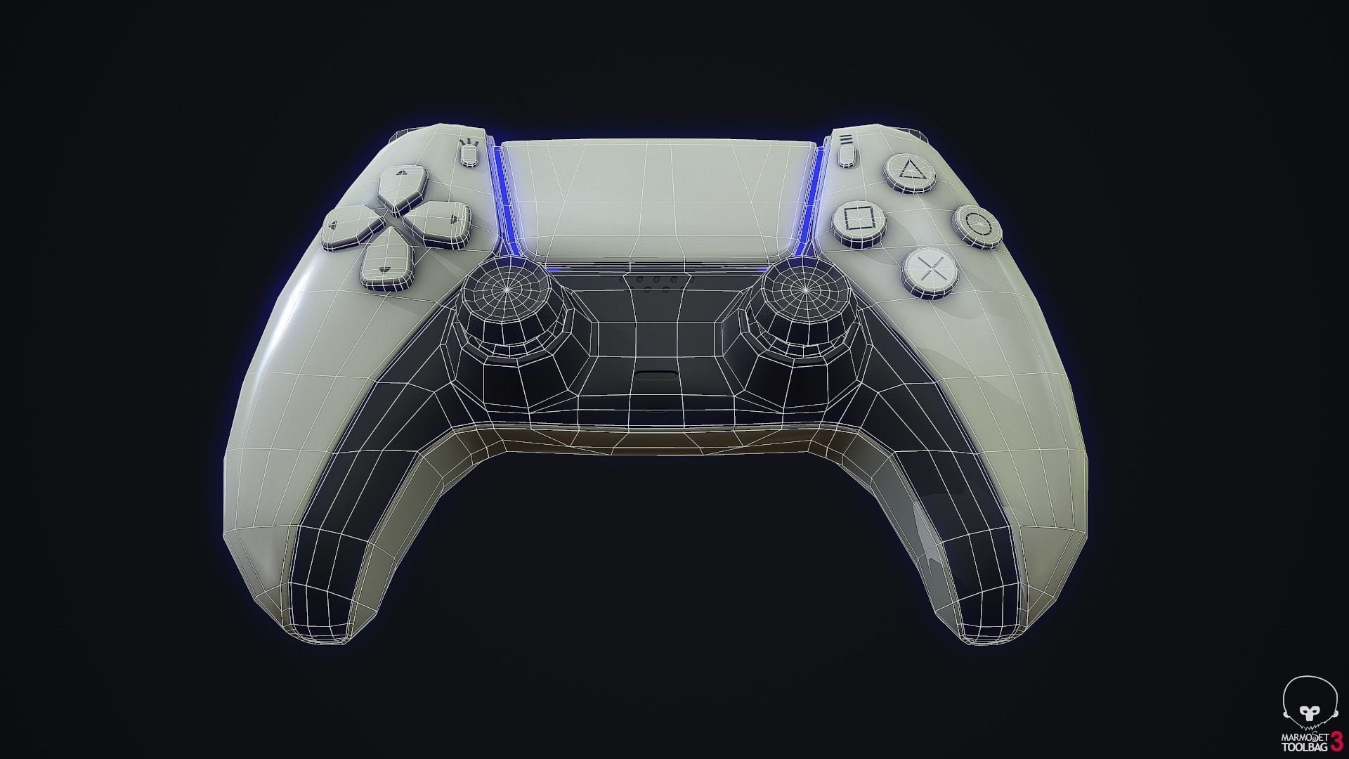 Stylized Dualsense controller  Low-poly 3D model_10