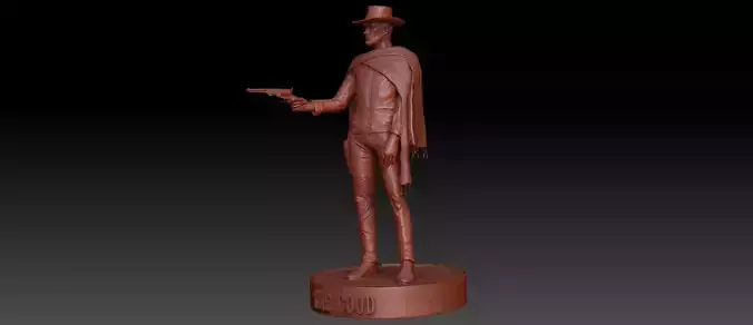 The good statue of man holding gun 3D model