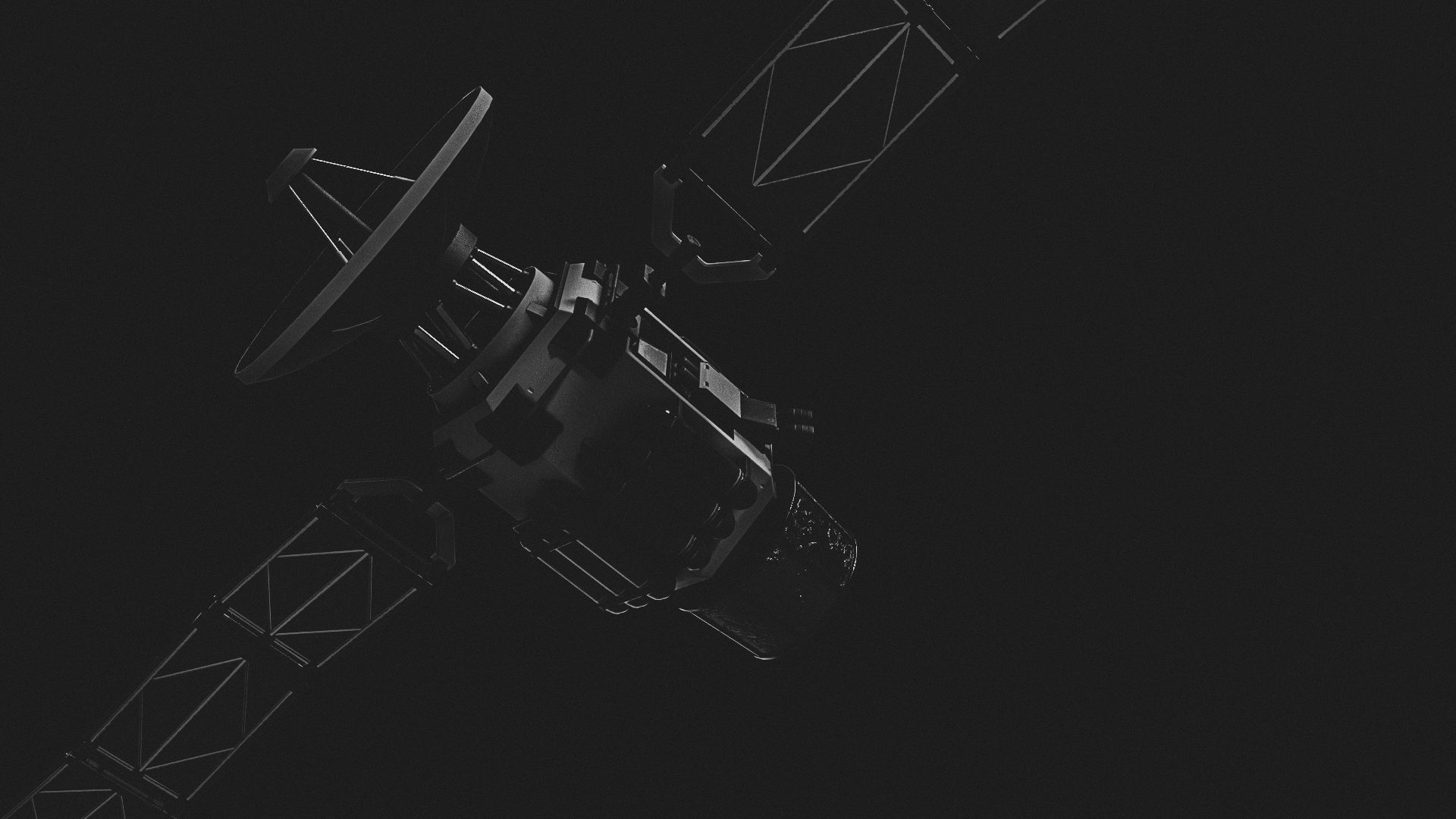 satellite spacecraft Low-poly 3D model_8