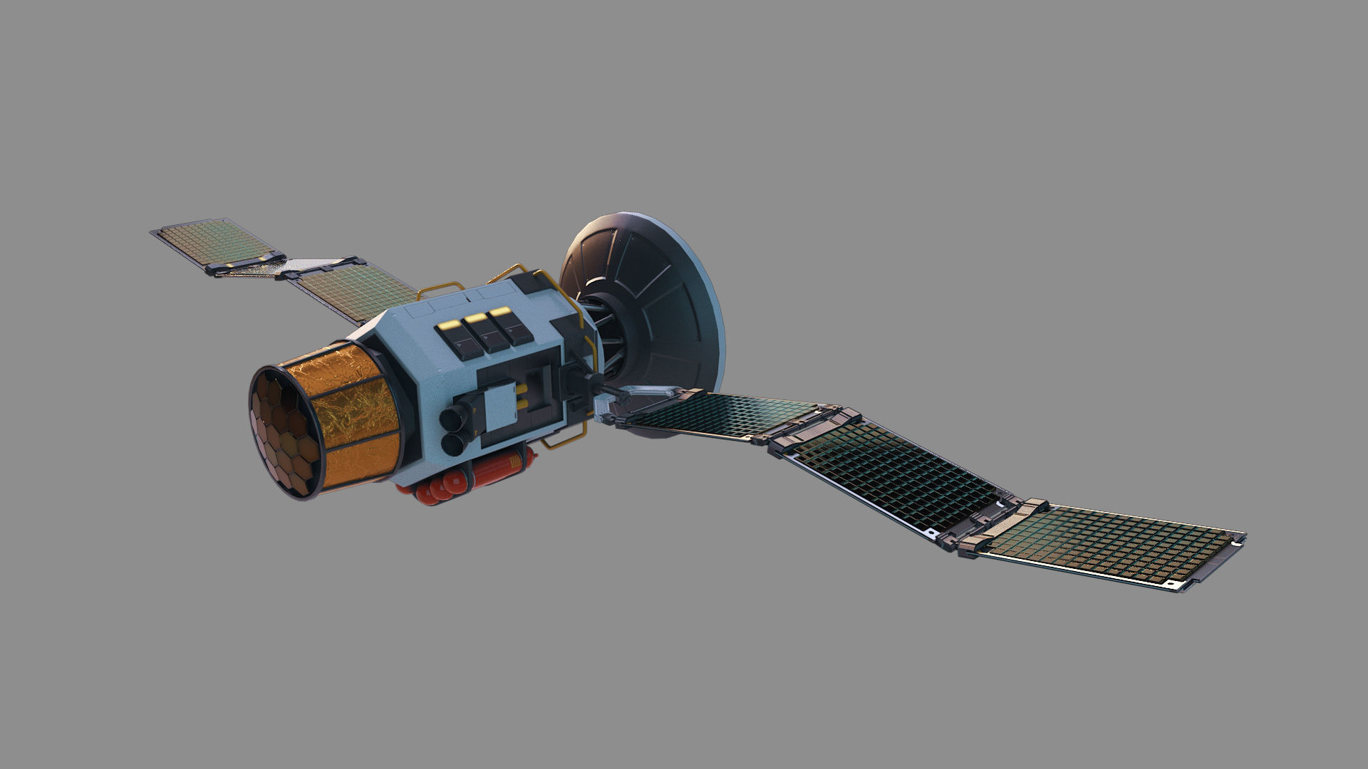 satellite spacecraft Low-poly 3D model_7