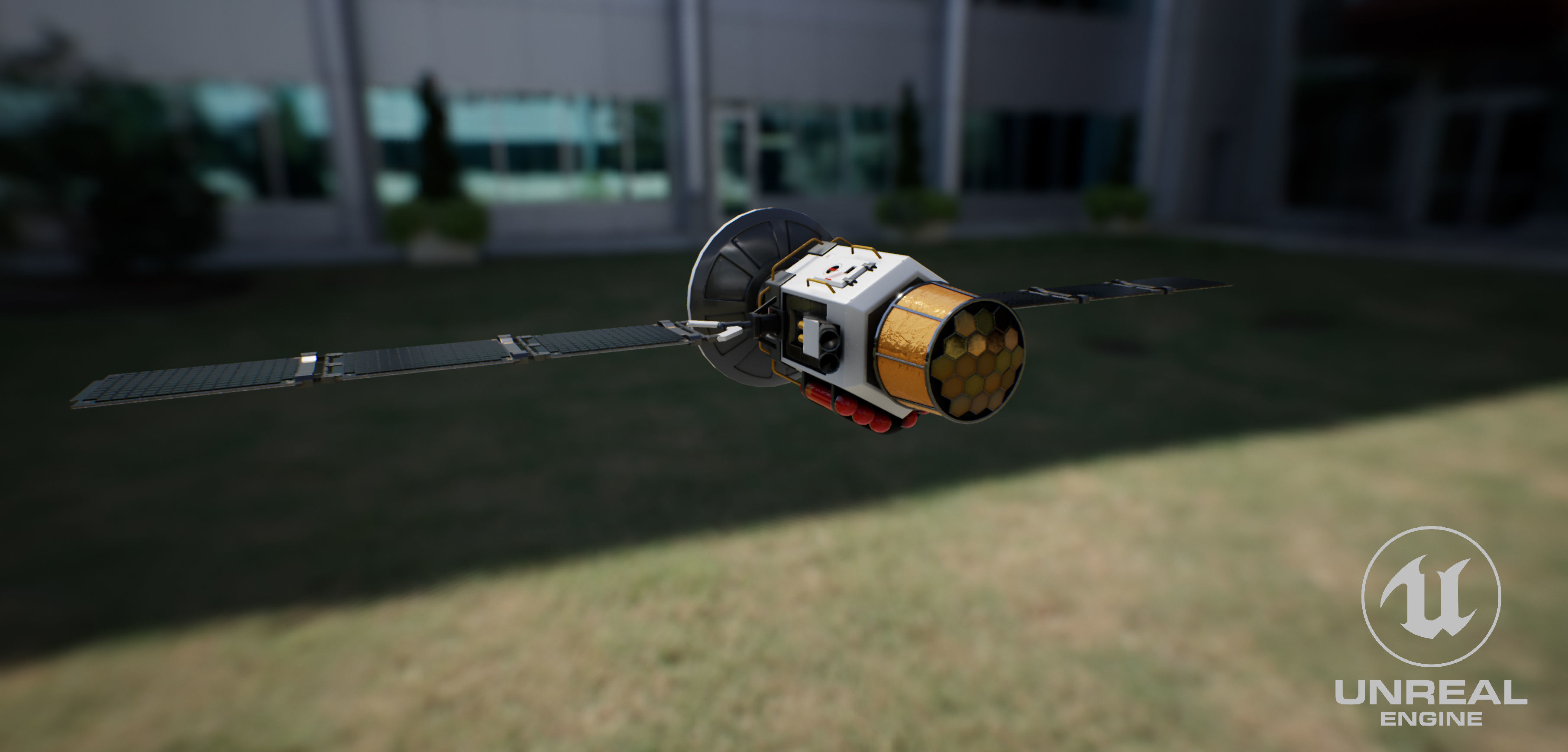 satellite spacecraft Low-poly 3D model_9