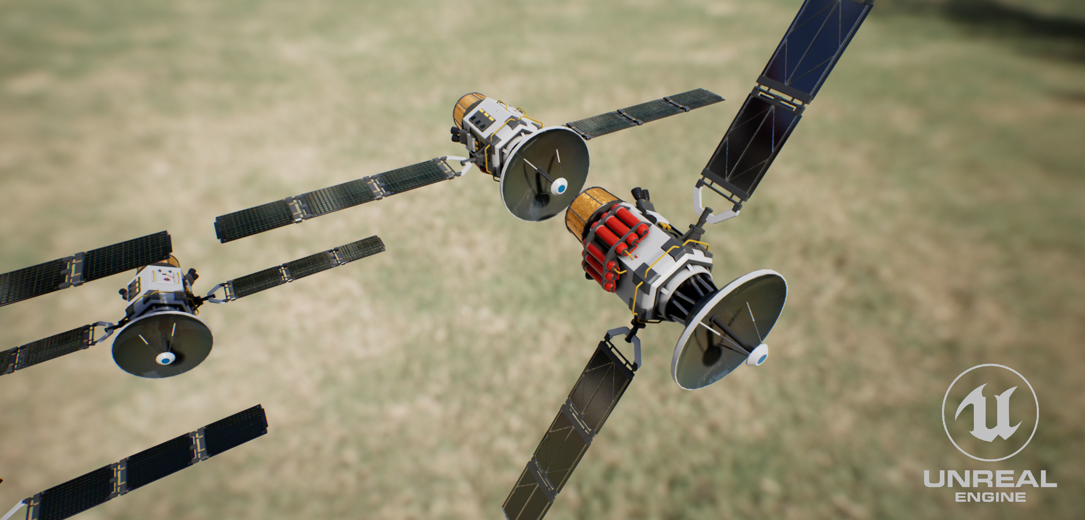 satellite spacecraft Low-poly 3D model_10