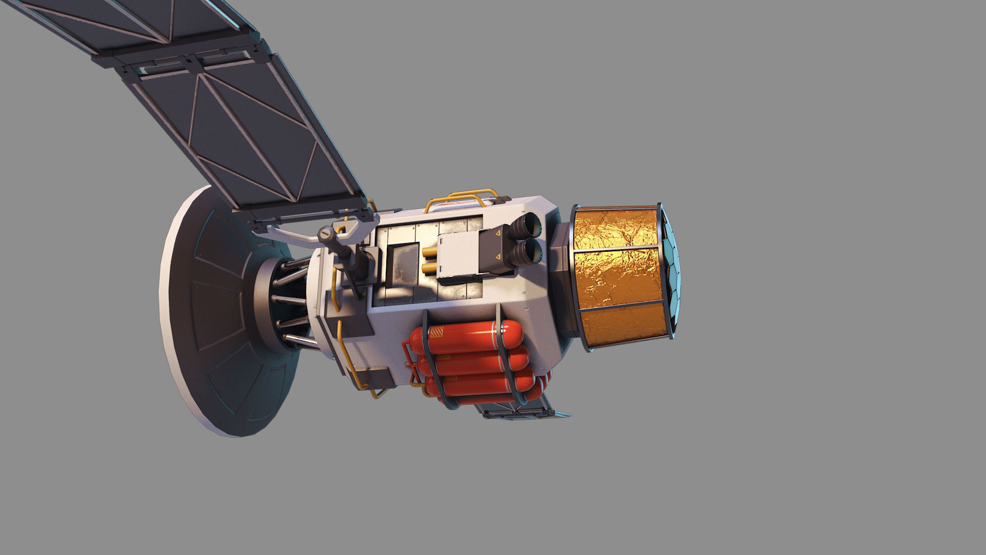 satellite spacecraft Low-poly 3D model_5