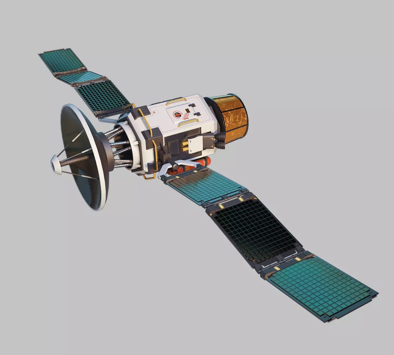 satellite spacecraft Low-poly 3D model_0