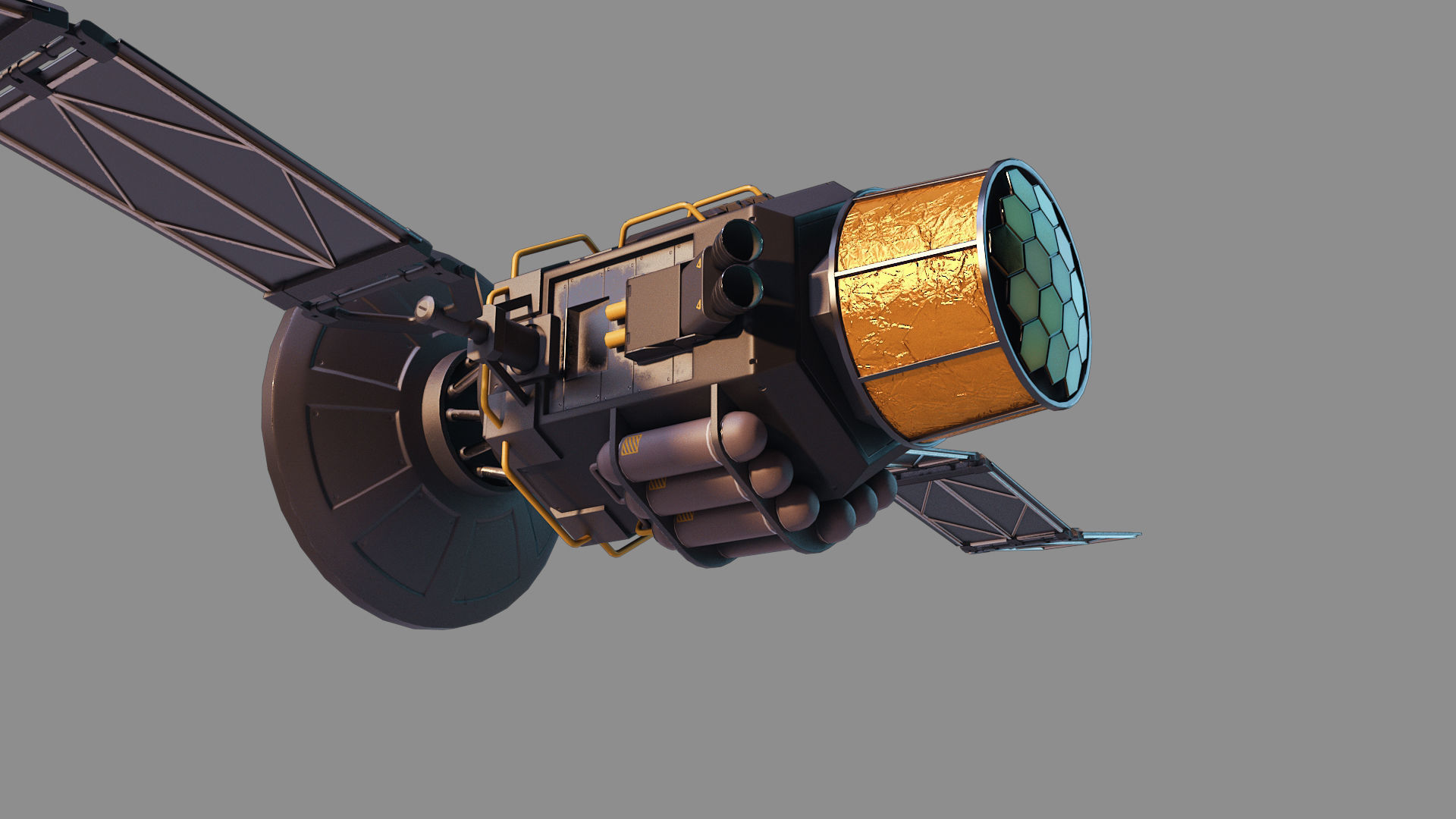 satellite spacecraft Low-poly 3D model_6