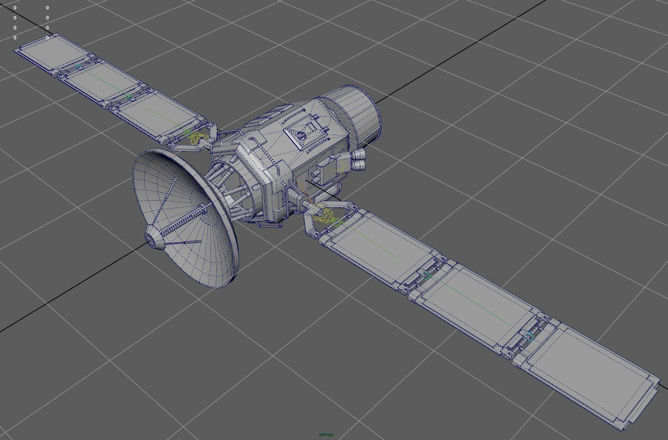 satellite spacecraft Low-poly 3D model_15