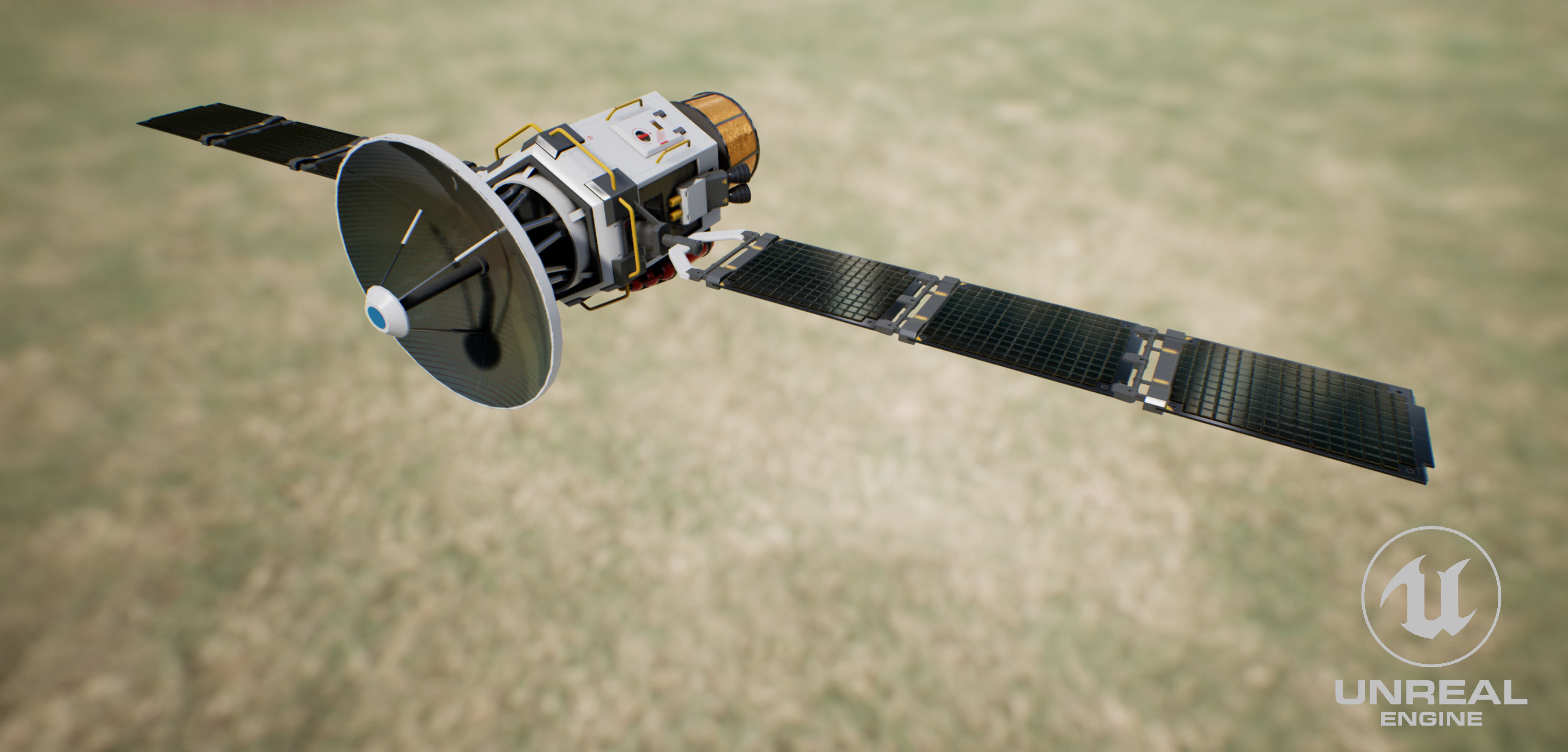 satellite spacecraft Low-poly 3D model_11