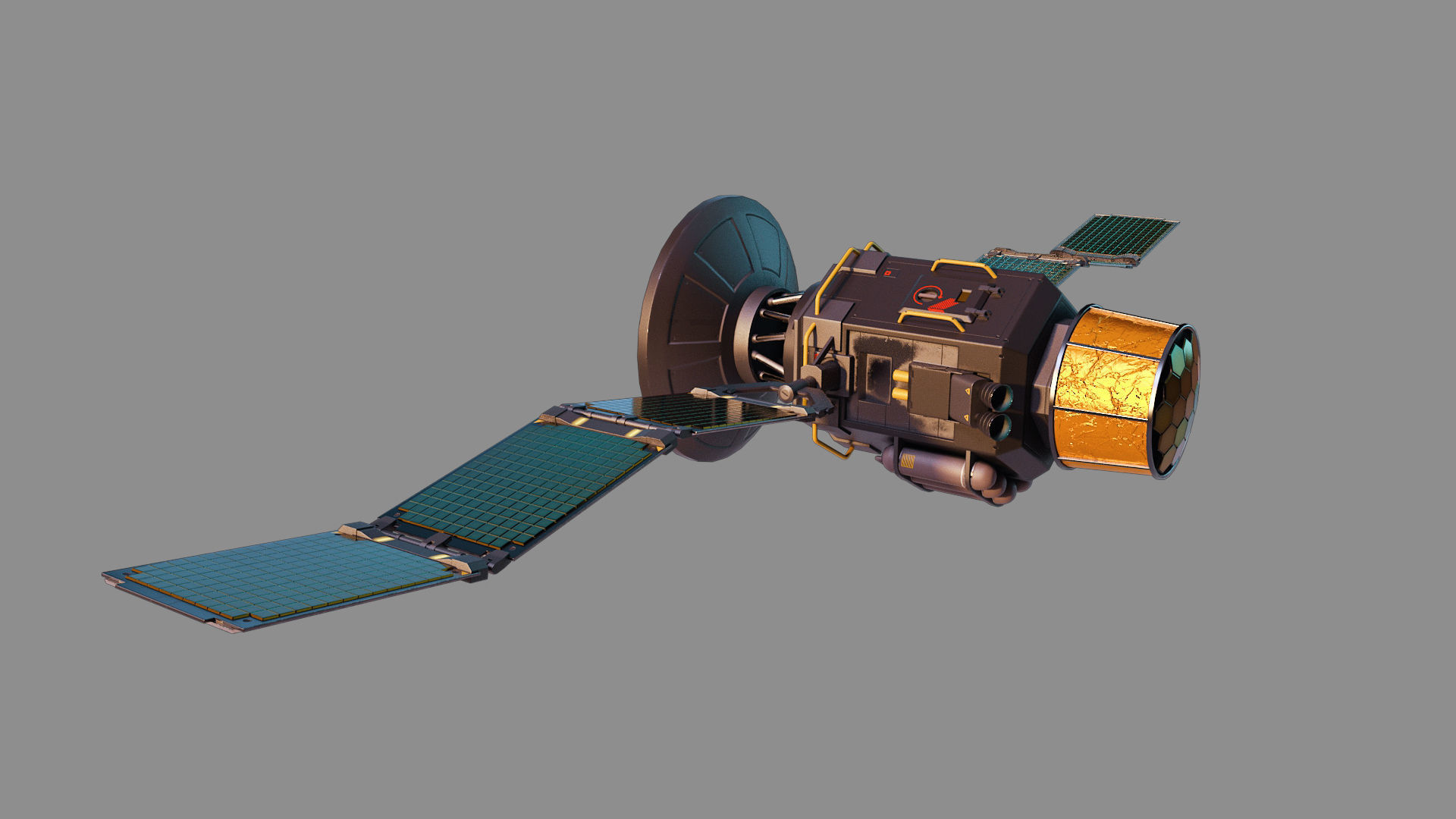satellite spacecraft Low-poly 3D model_4