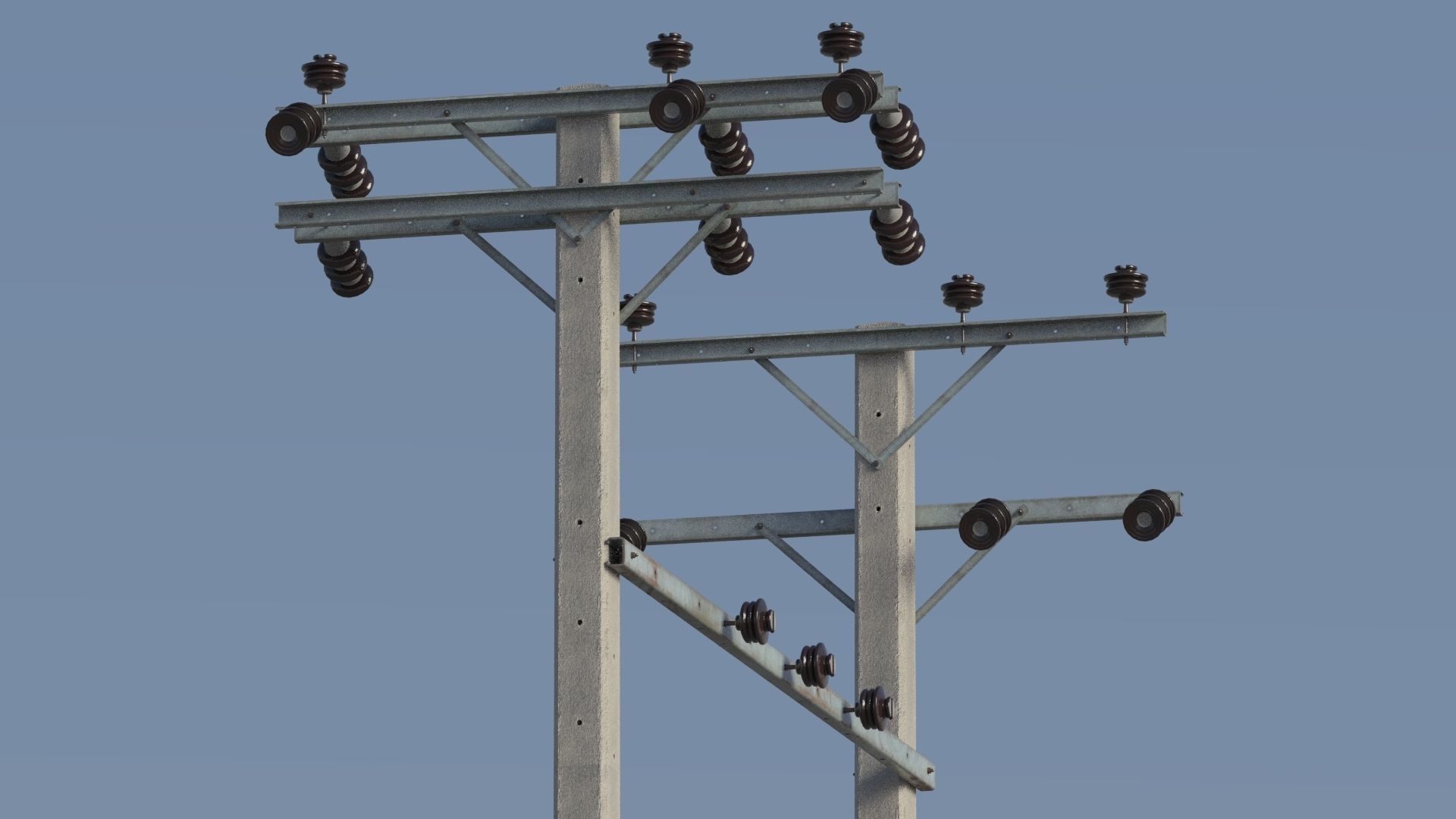 Electric pole 3D model_1