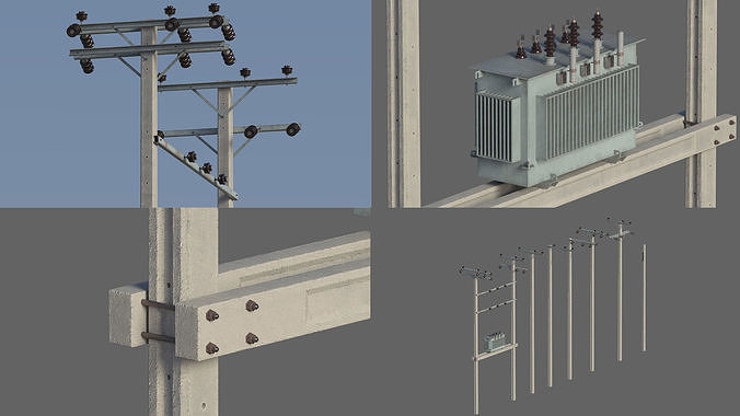 Electric pole 3D model
