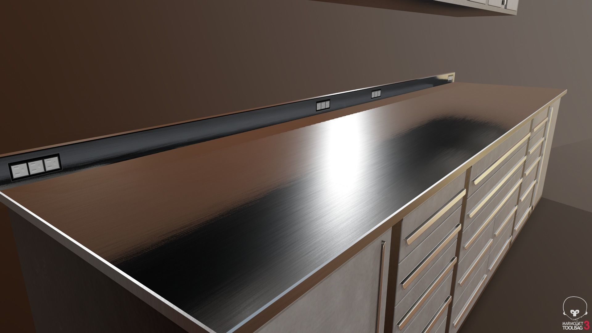 Modular Workbench Cabinets Low-poly 3D model_1