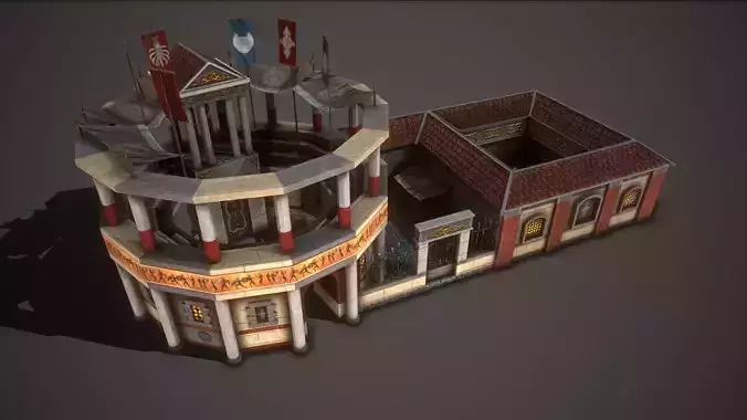 Ancient Arena Low-poly 3D model
