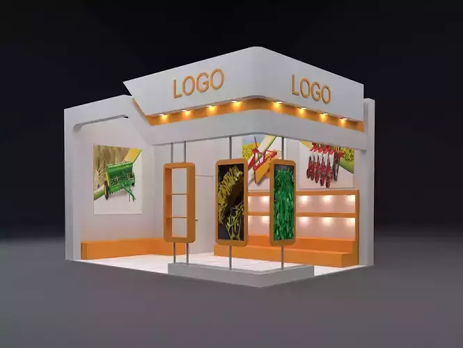 exhibition stand 6x4m height 360 cm 2 side open