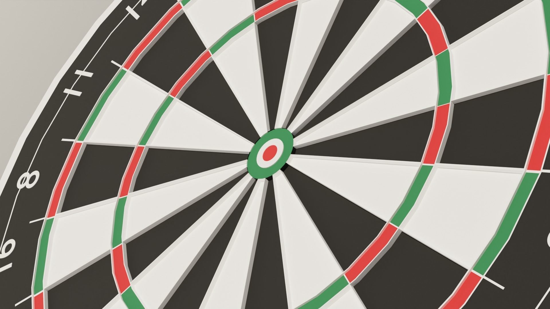 Throwing Dart and Bullseye Low-poly 3D model_2