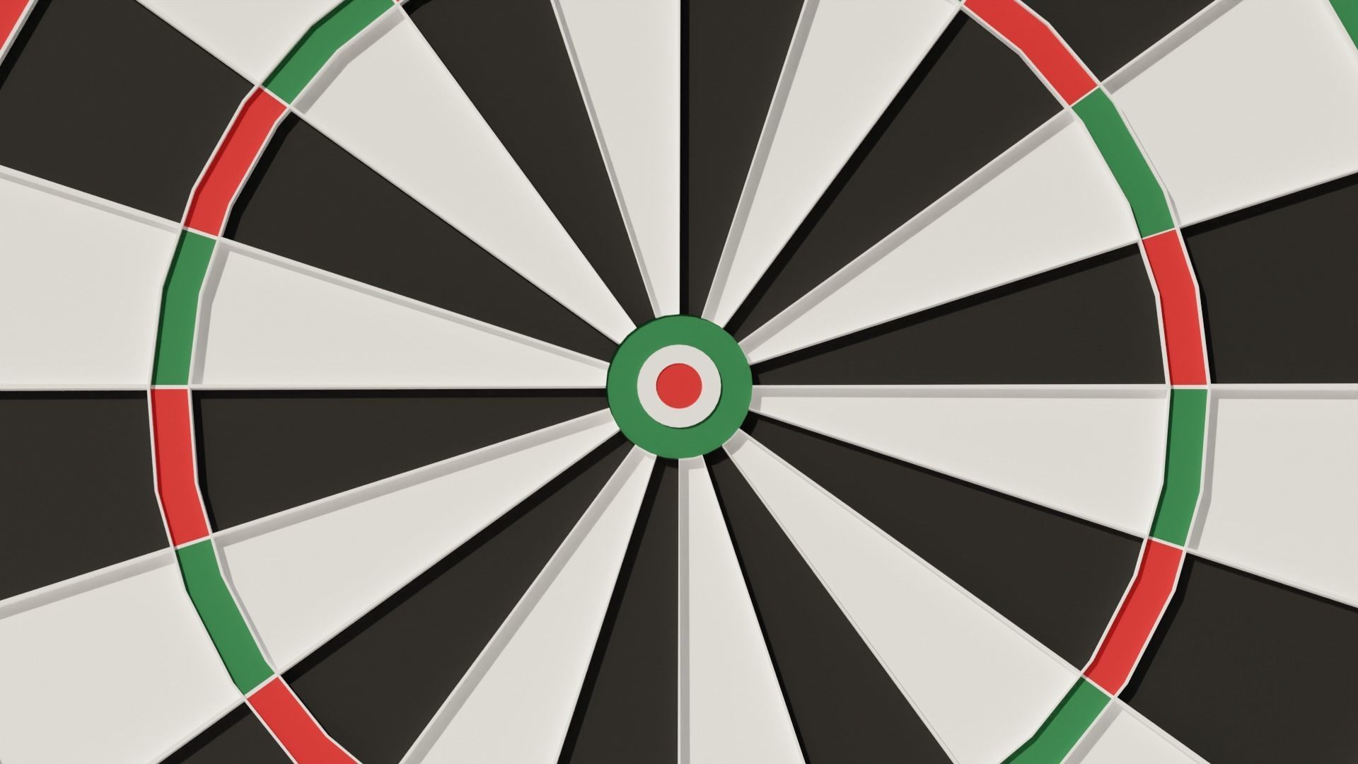 Throwing Dart and Bullseye Low-poly 3D model_1