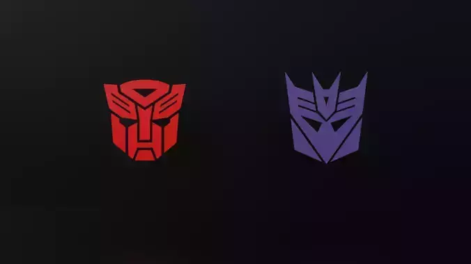Autobot and Decepticon Logos Pack 1 Low-poly 3D model