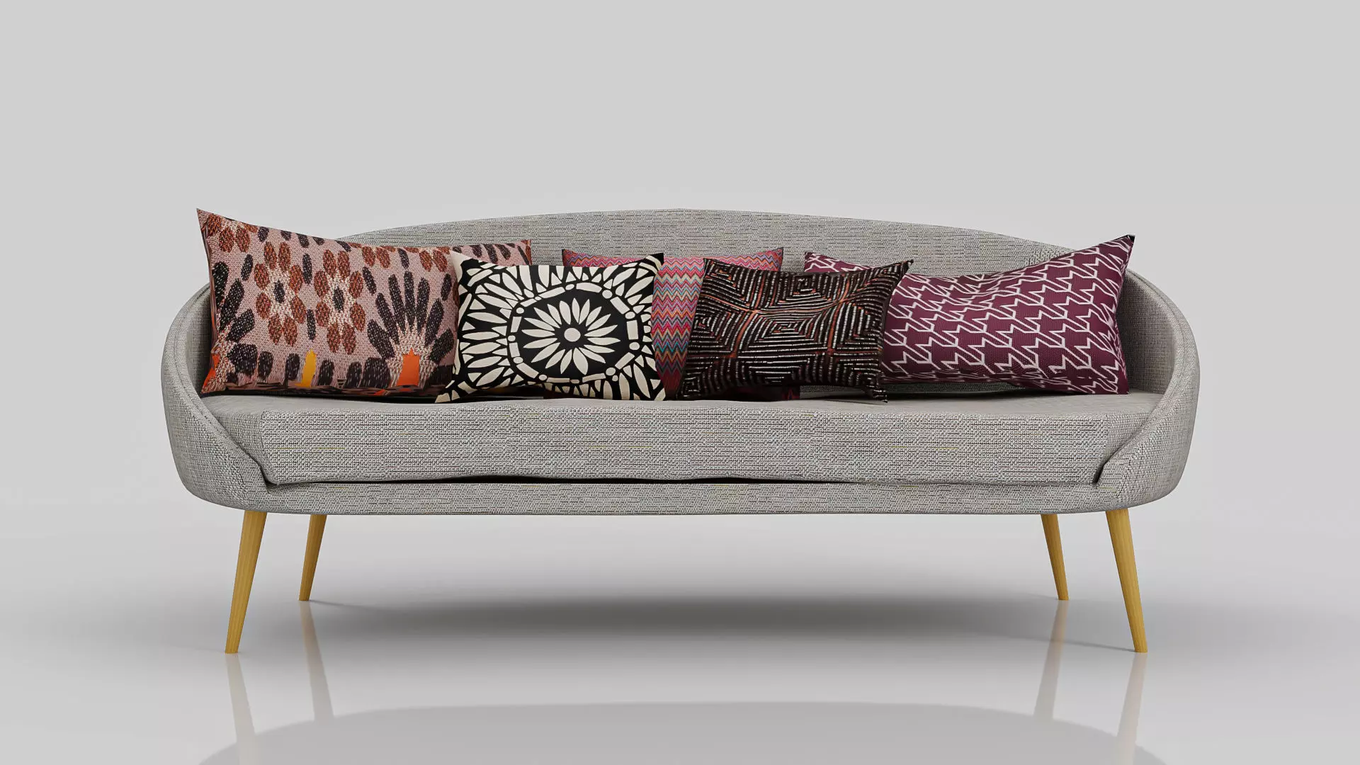Sofa Willy Grey Fabric Free low-poly 3D model