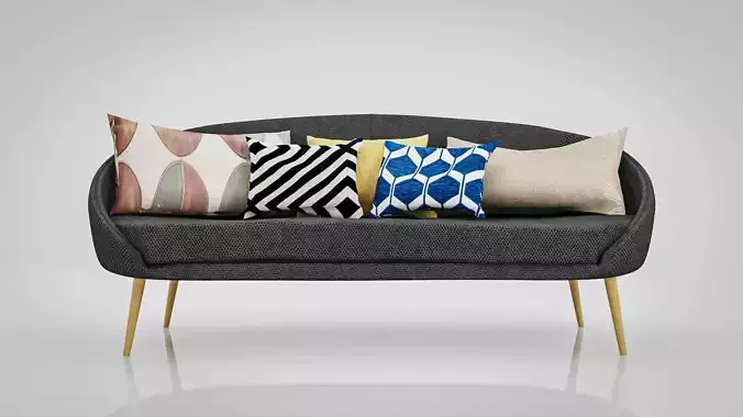 Sofa Willy Black Fabric